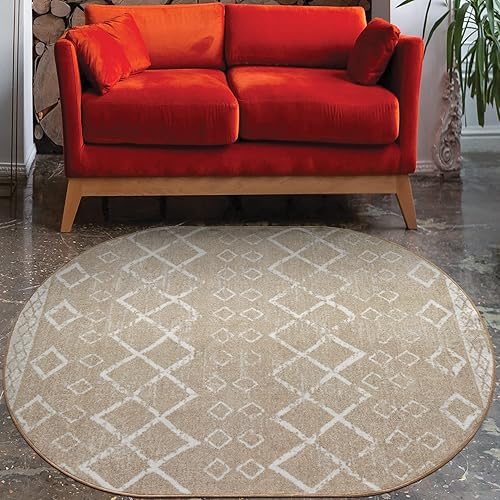 Miniatura 35 de Antep Rugs - Alfombras antideslizantes de 3 x 5 pies (antideslizante) con parte trasera de goma, de estilo antiguo, bohemio, marroquí y con pelo