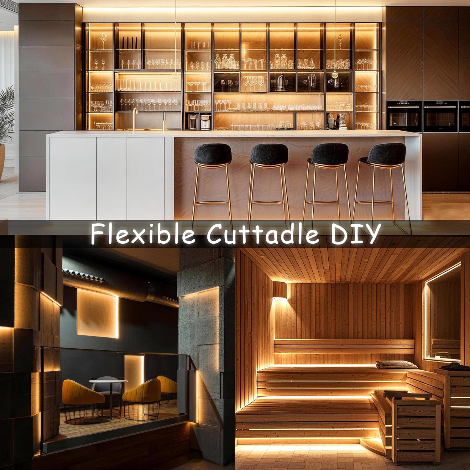 COB Warm White 50Ft LED Strip Lights 24V Super Bright LED Rope Lights Dimmable Flexible High CRI95+ Light Strip for Bedroom,LED lights Strip Under for Cabinet Kitchen Decor DIY,Under Cabinet Lights