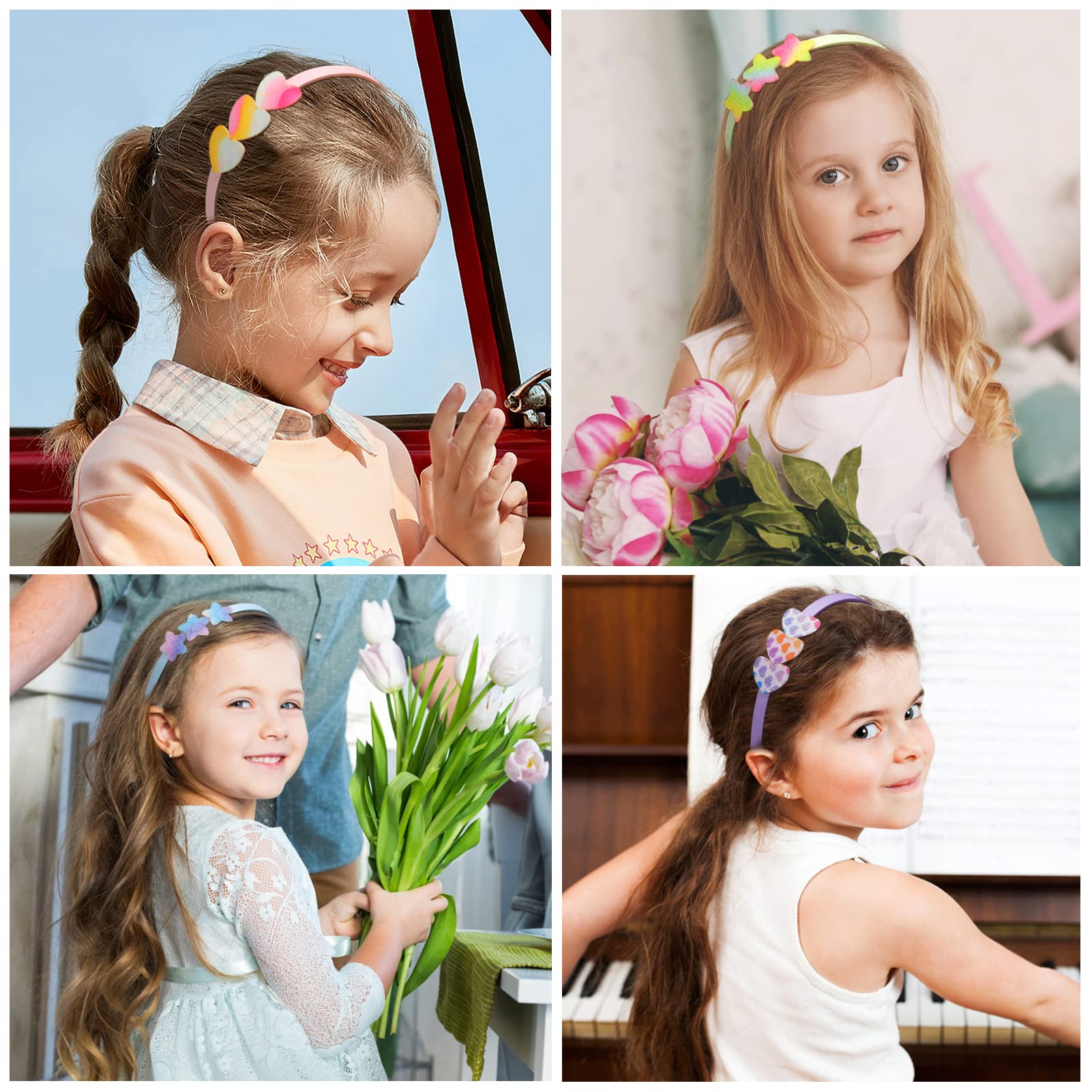 Candygirl Fasce per capelli arcobaleno rivestite con paillettes, fasce