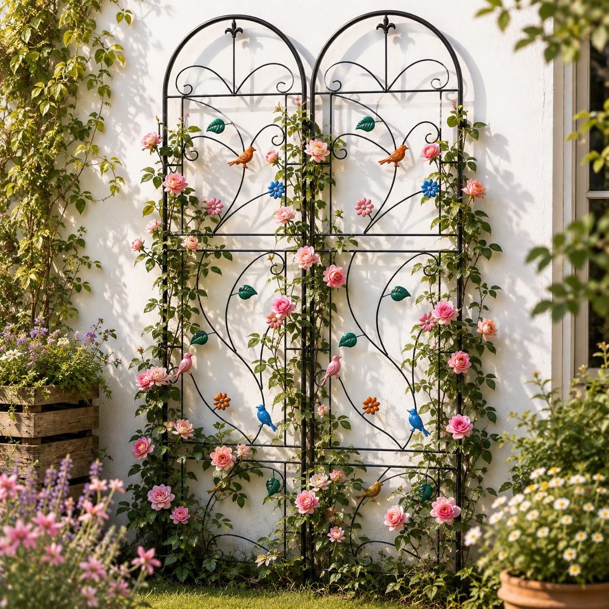 UNHO Enrejado de Jardín para Plantas Trepadoras, 2 Piezas, 97,5 x 214 cm