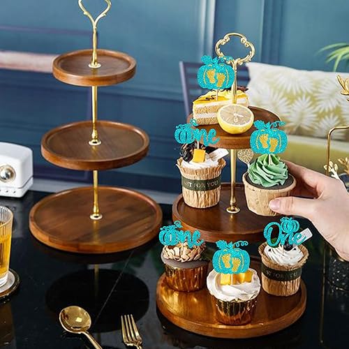 Miniatura 61 de Paquete de 24 adornos para cupcakes de calabaza con purpurina para cupcakes de calabaza para Acción de Gracias, baby shower, decoración de cupcakes