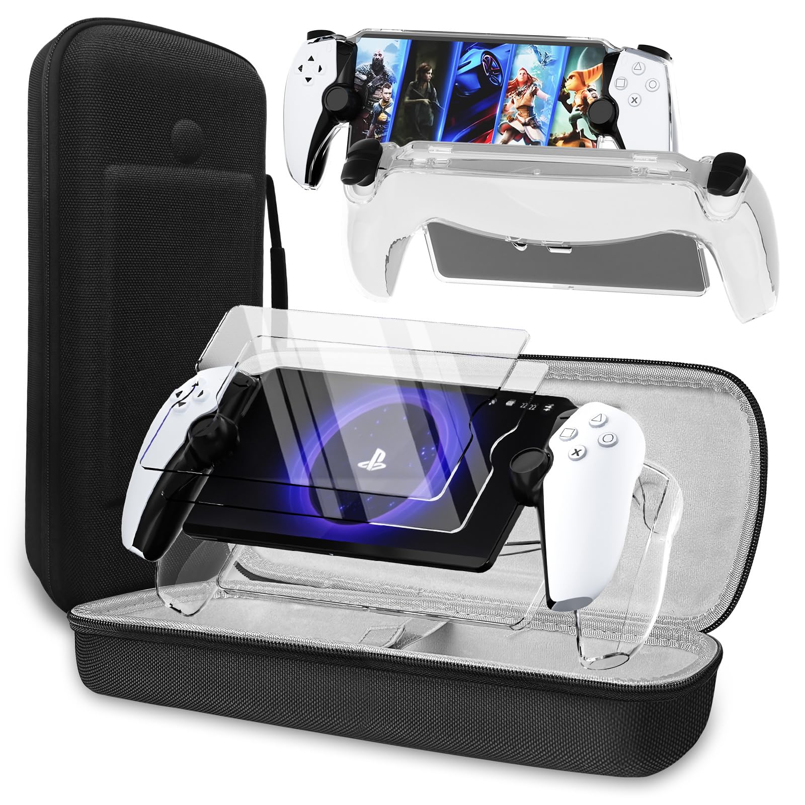 美品　PlayStation　Portal　本体　ケース、ガラスフィルムセット Amazon | 【PlayStation Portal専用収納ケース+ガラスフィルム2枚