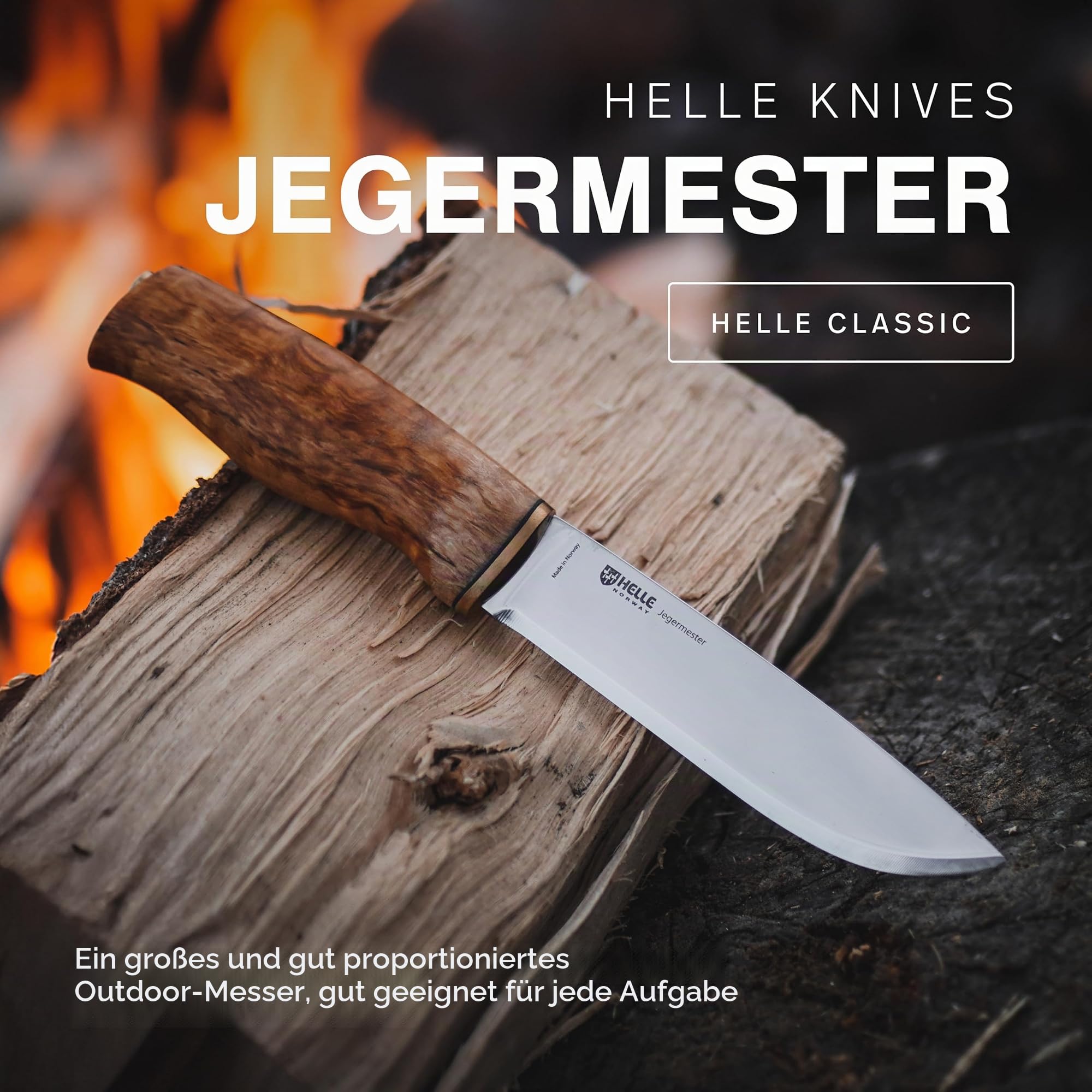 Helle Messer Helle Jagdmesser, Modell 44G Jagdmesser, Sandvik-Stahl, Birkenholz, Lederscheide 166113