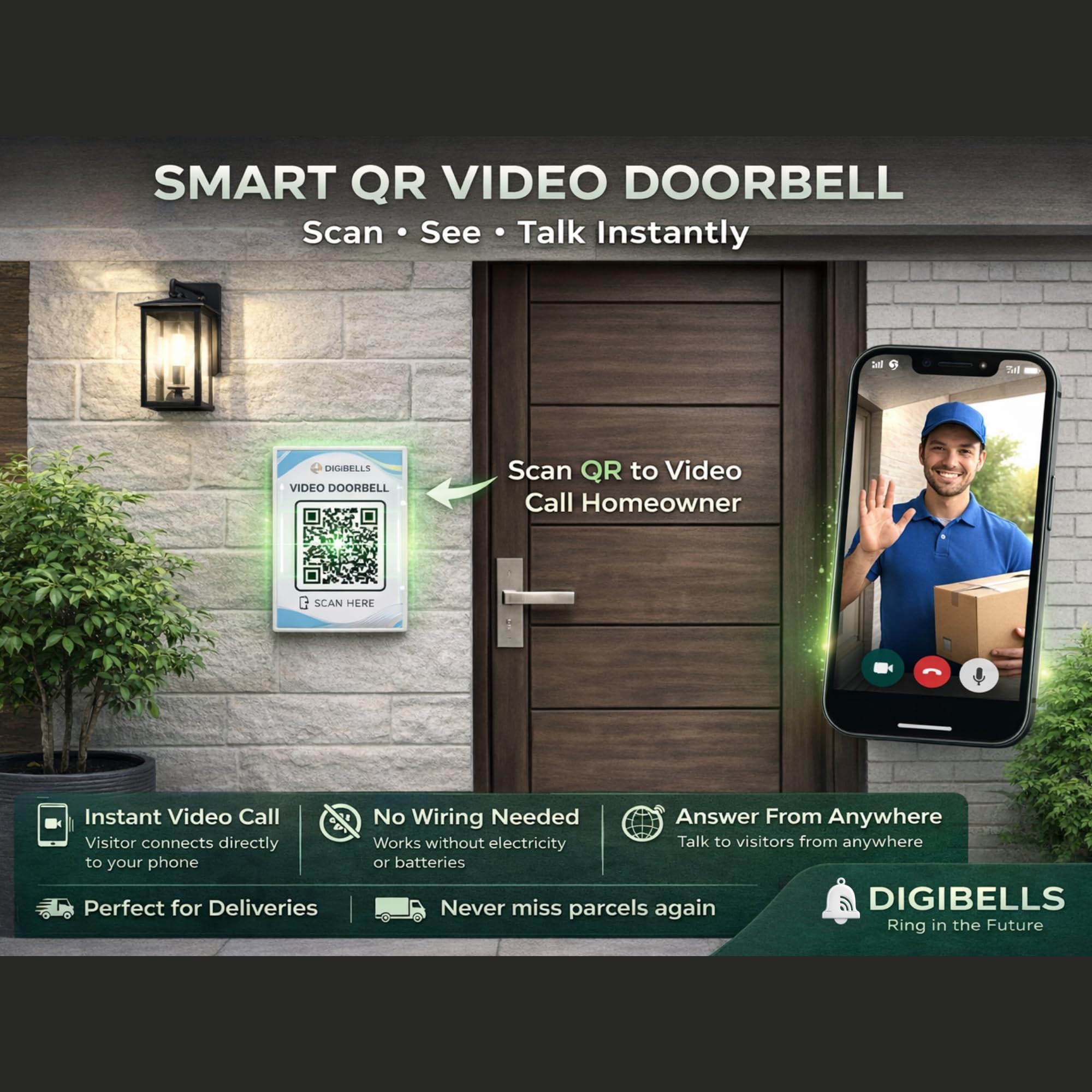 Smart Wireless QR Video Doorbell - Digibells -2 Smart Wireless QR Video Doorbell - Digibells -2