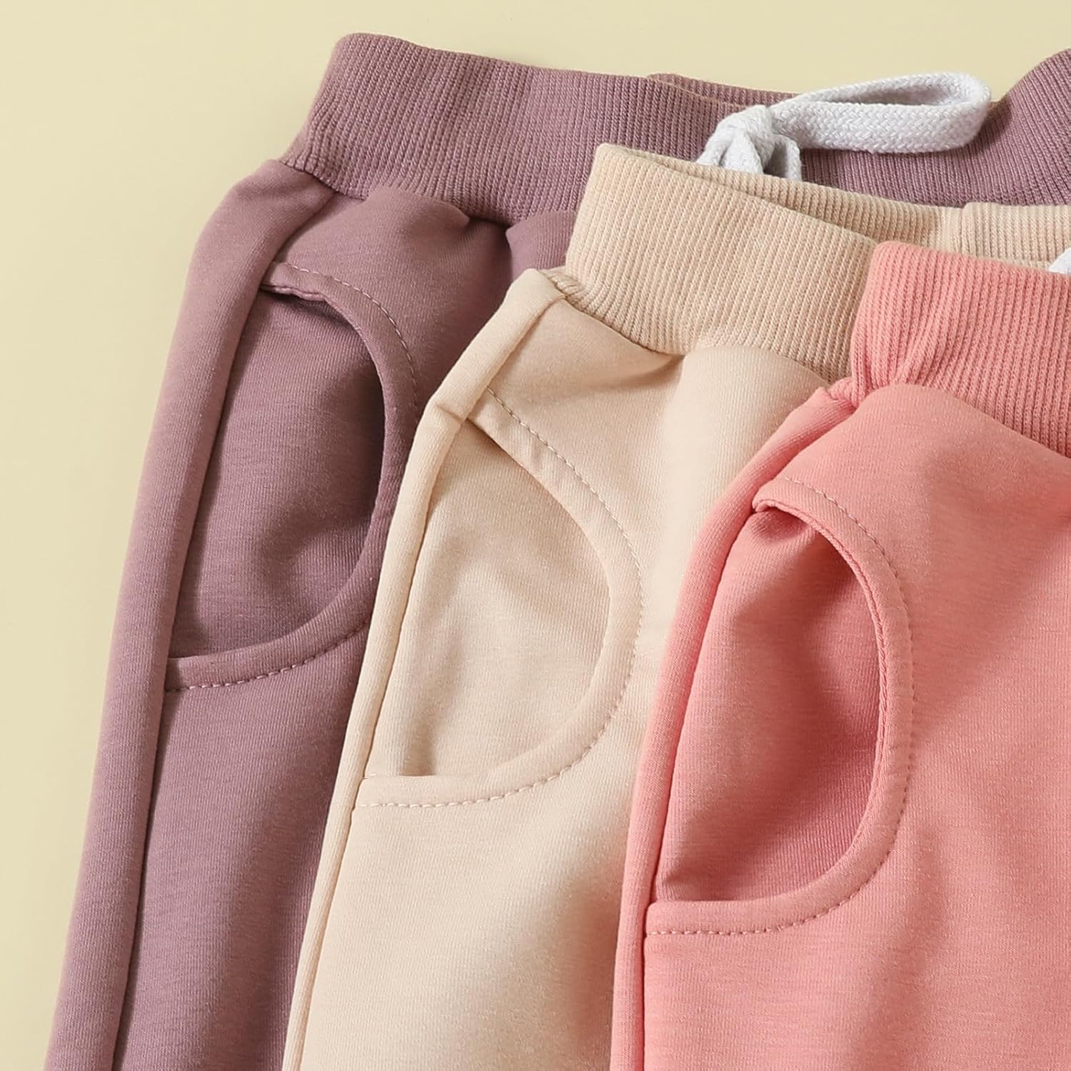 Toddler Baby Boys Girls Sweatpants 3 Pack Solid Color Elastic Waist Bottom Pants Newborn Infant Trousers - Image 5