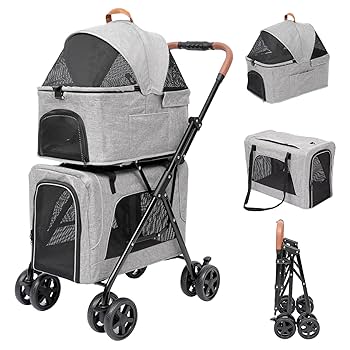 BoSiMa多頭 2段ペットカート ブラック/レッド 楽天市場】ペットカート 多頭 折りたたみ 二段式 耐荷重20kg