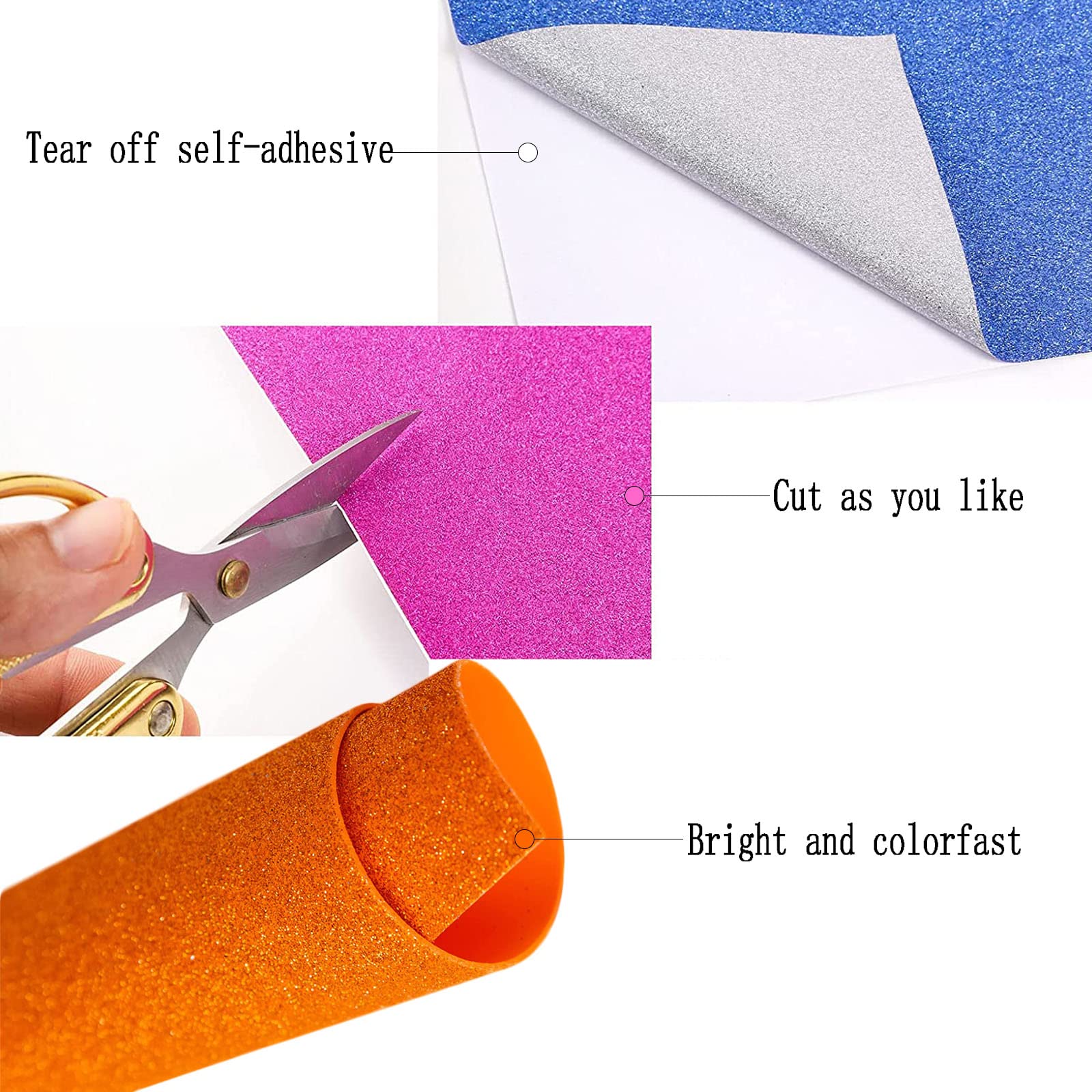 20 Stück Glitzer Bastelpapier A4 - Selbstklebend Für Scrapbooking & DIY Projekte