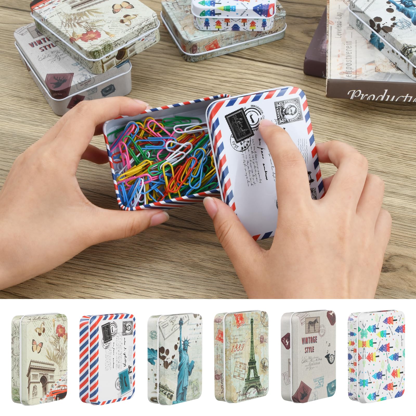 Scatole Di Latta Nere, 2 Pezzi, 9.5x6x2.2 Cm, Con Coperchio, Per Caramelle, Chiavi E Piccoli Oggetti - Foto 5