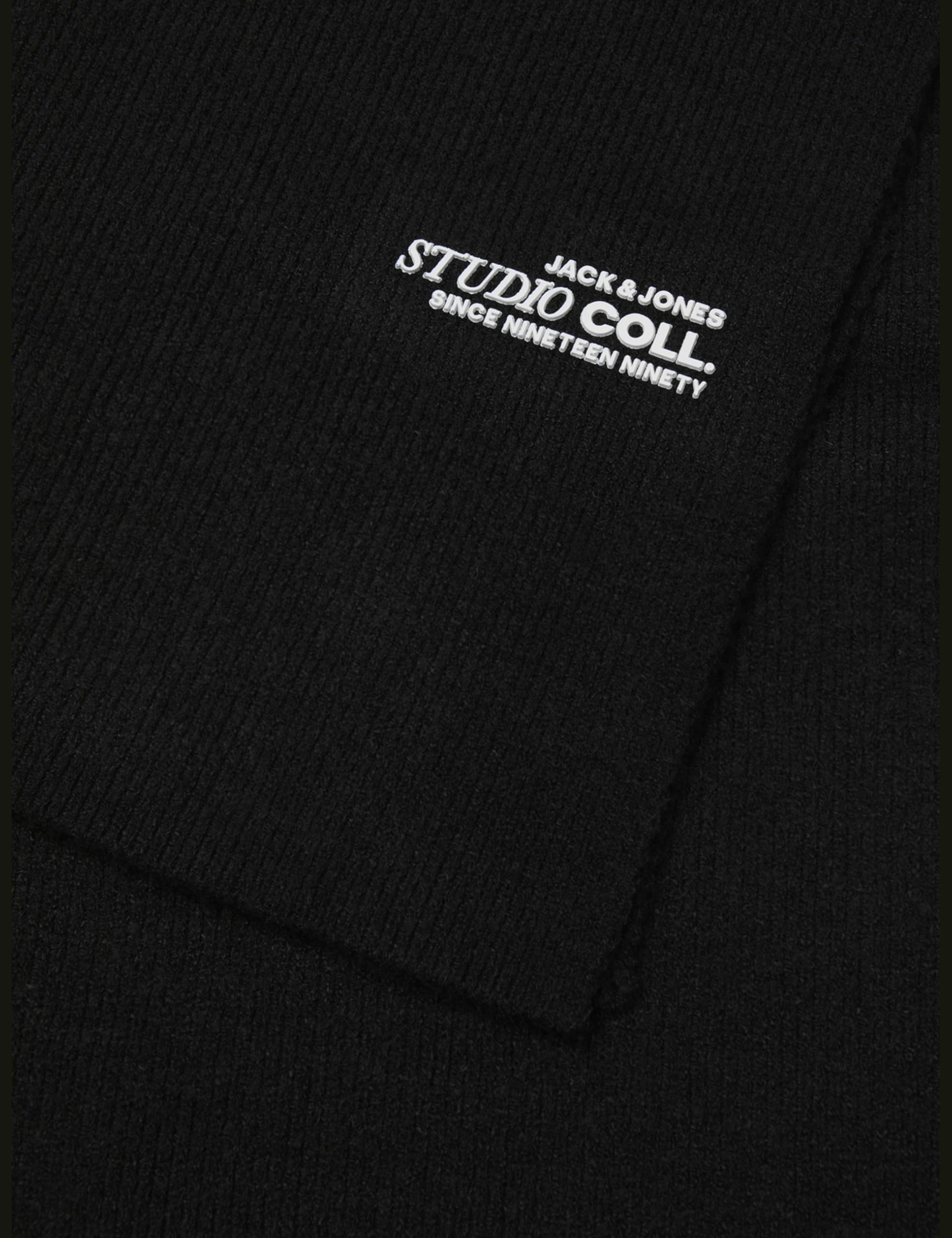 JACK & JONES Jaccoll Scarf Sn, Black, One_Size, czarny, jeden rozmiar