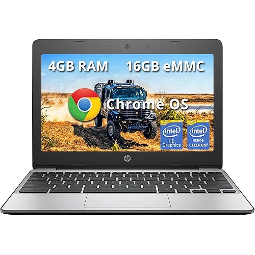 HP Chromebook 11.6" HD Laptop, Intel Celeron N3060, 4GB RAM, 16GB eMMC, Intel HD Graphics, Webcam, Wi-Fi 5, Bluetooth, Chrome OS, Black (Renewed)