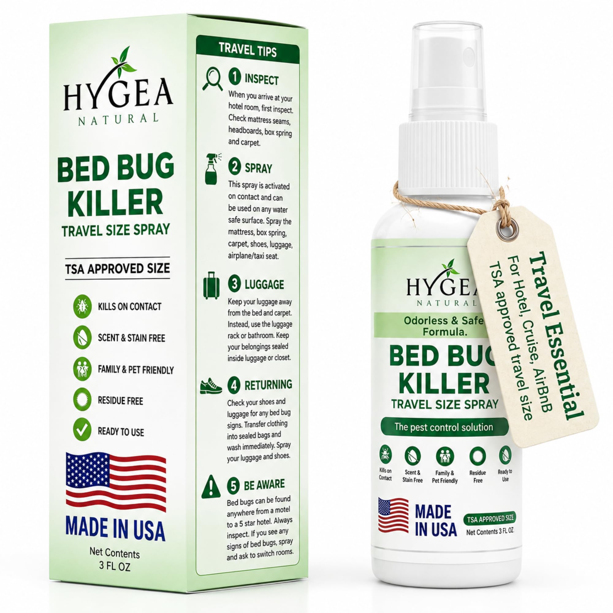Photo 1 of Hygea Natural Travel Bed Bug Spray Killer, 3oz