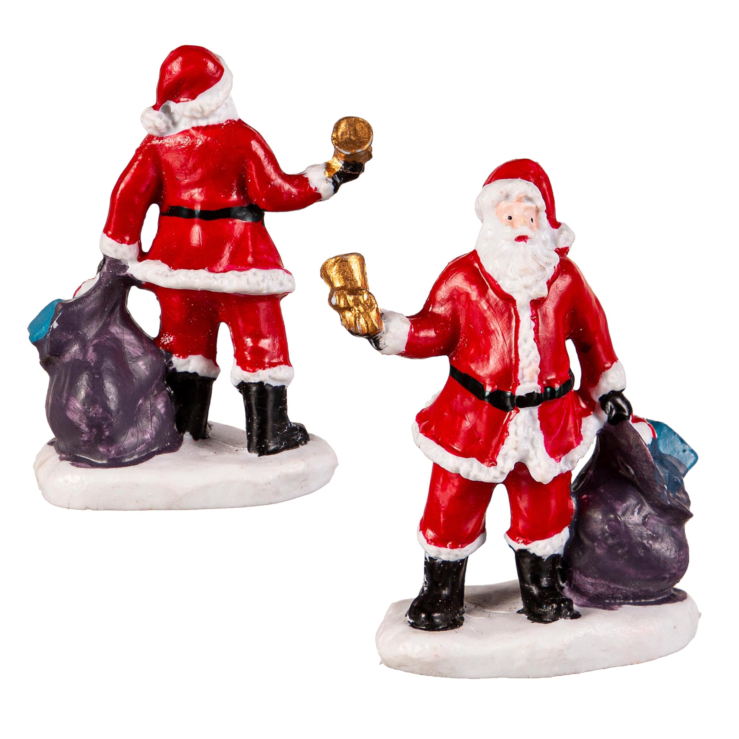 Evergreen - Juego de decoración de mesa de casa de Navidad con luz LED, figuras en miniatura de Navidad para decoración de Navidad