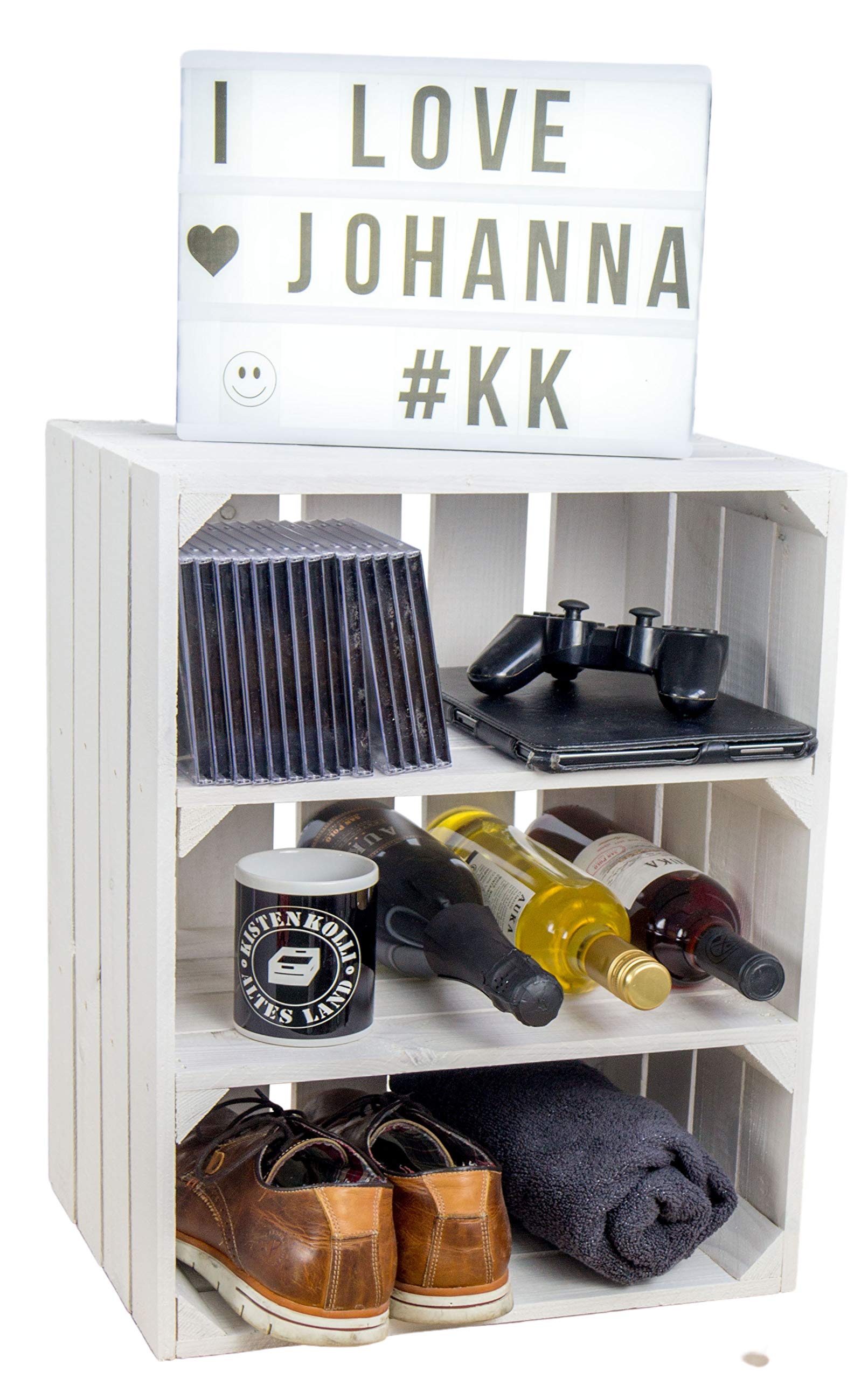 Kistenkolli Altes Land Johanna - Set di 2 cassette per la frutta, per il vino, per la conservazione del vino