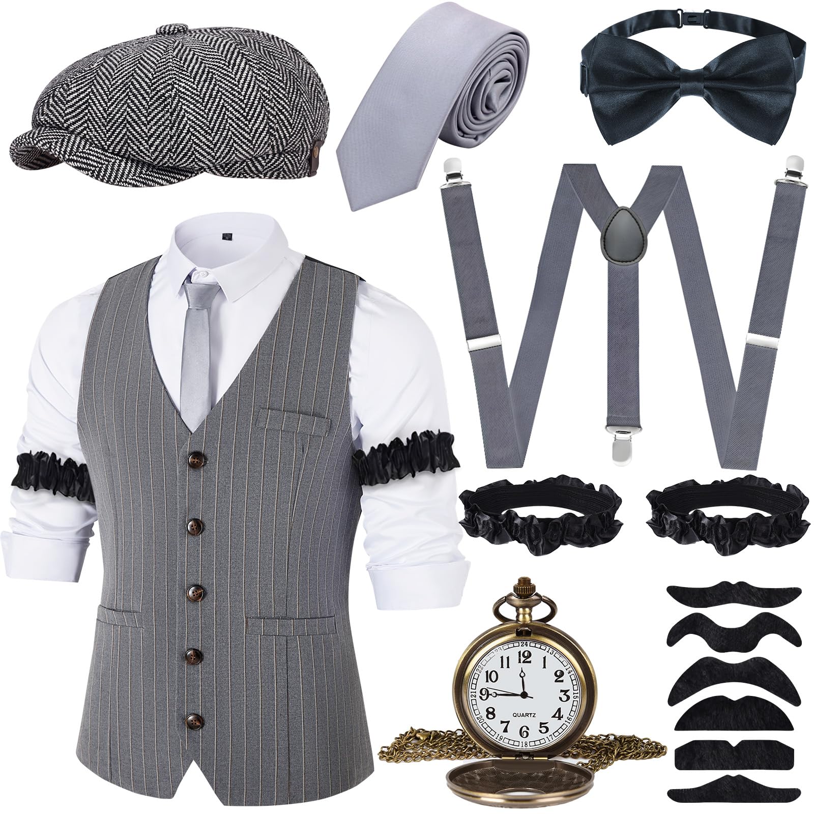 1920s Mens Costume Ideas 1920s Gangster Costume Accessories Set