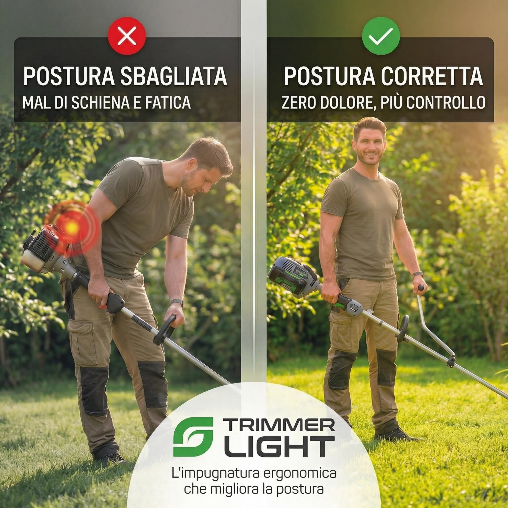 Trimmer Light il Salvaschiena Universale per Decespugliatore