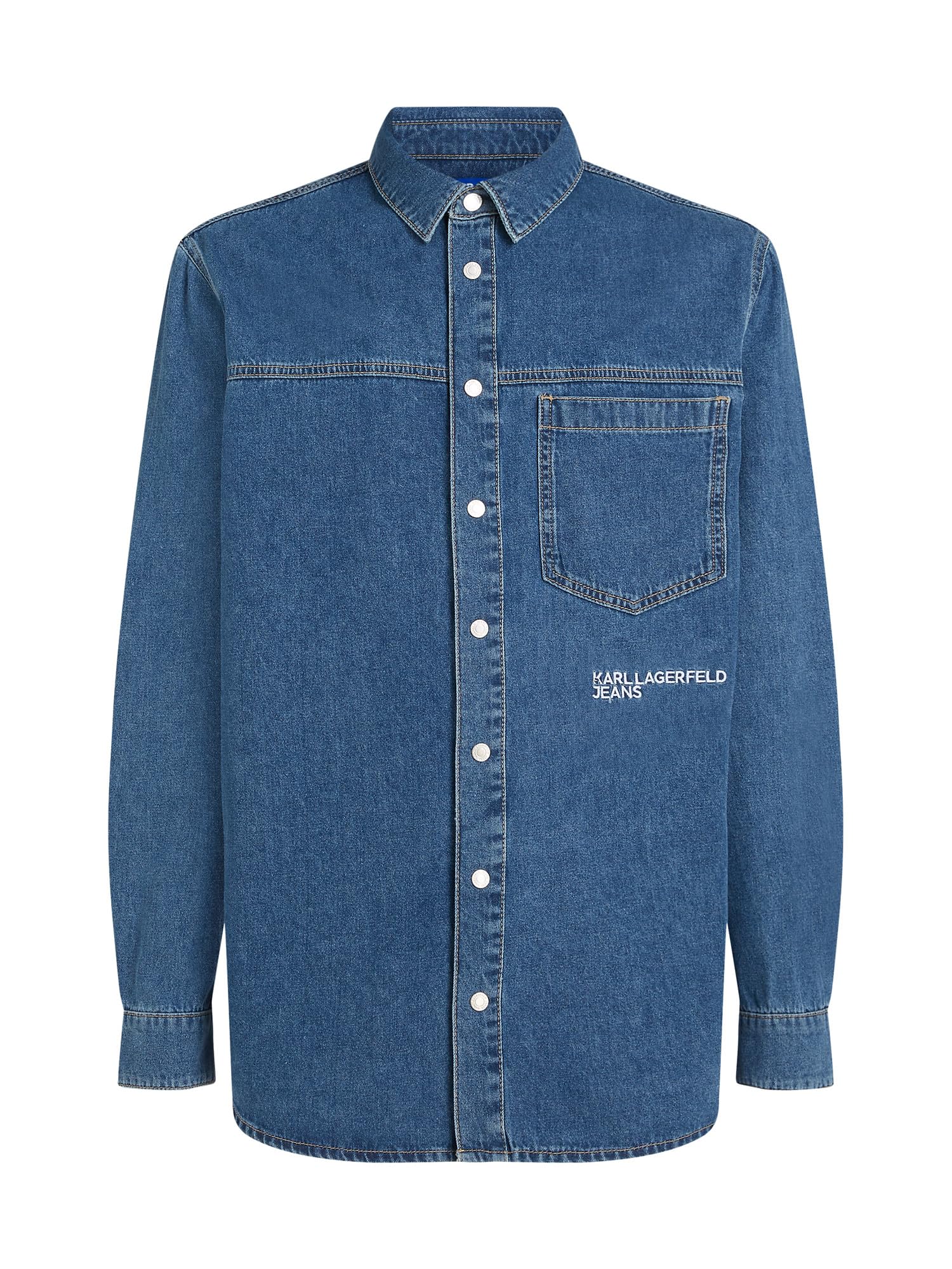 Karl Lagerfeld Jeans Men Regular Denim Shirt Dark Blue M