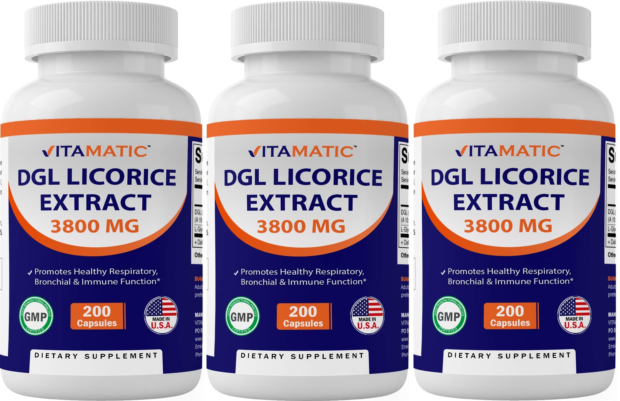 Buy 3 Pack Vitamatic DGL Licorice 101 Extract 380 mg (3800mg