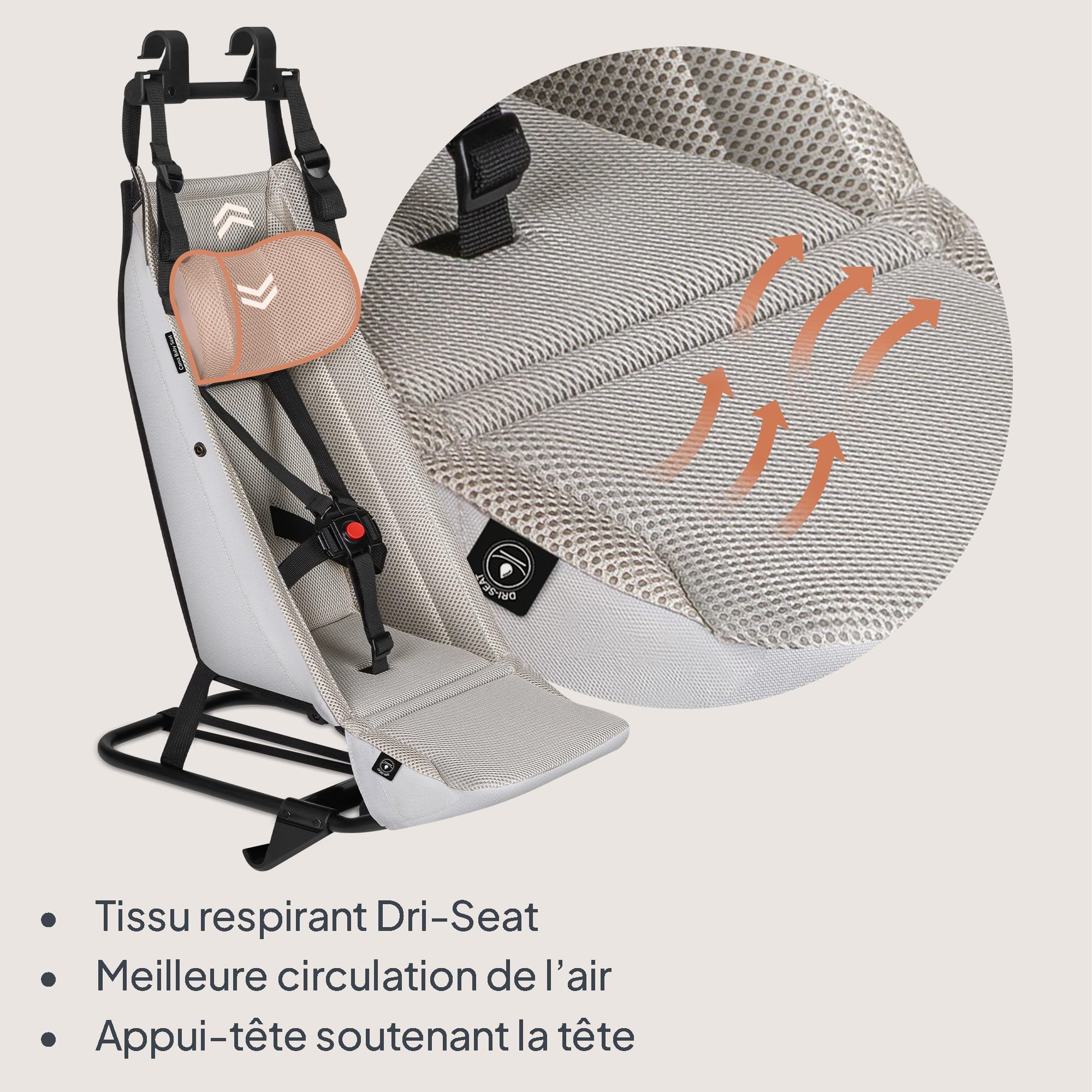 Lionelo Cama Baby Siège Suspendu pour Nouveau-né, hamac Respirant avec Harnais à 5 Points, Utilisation Uniquement en Mode Poussette, Montage Rapide, Utilisation bébé Compatible avec Poussette Cama