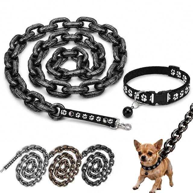 Correa Iron Paw para Perros pequeños, Falsa Cadena Ligera de plástico, Correa Grande Divertida para Fotos
