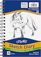 UCreate Pacon Sketch Diary Sketchbook, 9x6 Inches, 70 Sheets Spiral Bound Acid-Free Paper for Artists & Students