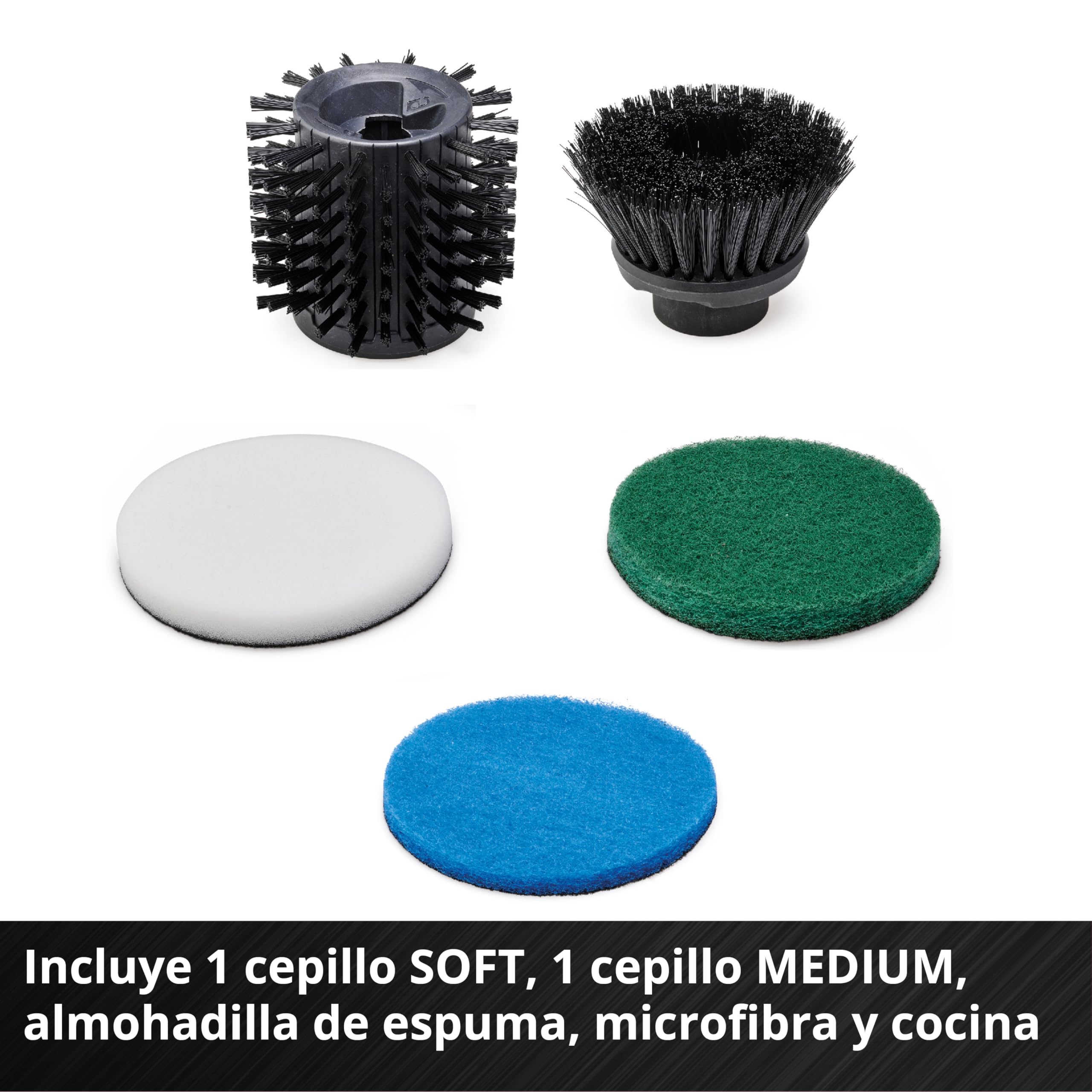 Einhell Cepillo con batería PICOBELLA 18/90 Power X-Change (18 V, cepillo de limpieza sin cables, protección contra salpicaduras, incl. 2 cepillos, 3 almohadillas de limpieza, sin batería)