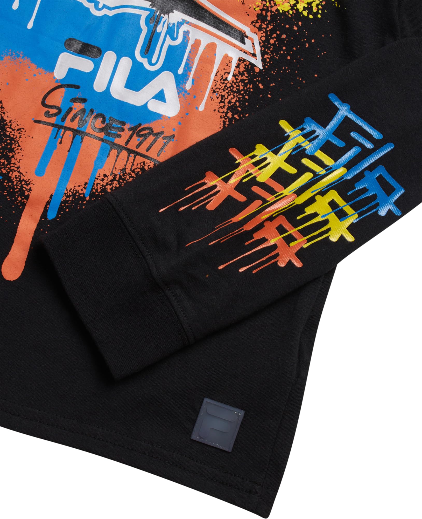 Fila Camicie a maniche lunghe per ragazzi, confezione da 2 magliette casual a maniche lunghe, girocollo con grafica per ragazzi con polsini a costine (8-20)
