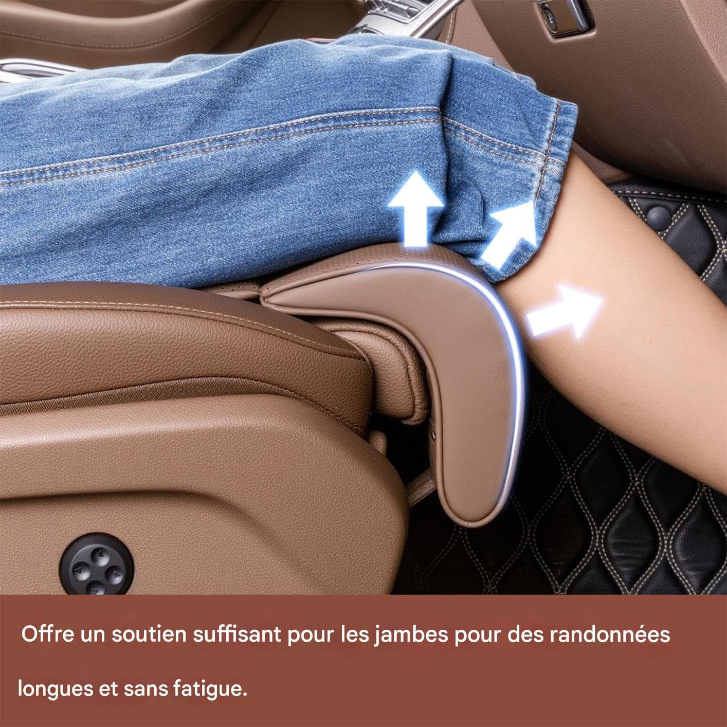 Cojín Extensor Asiento Coche Accesorios De Vehículo Ajustables | Cojín De Apoyo Para Rodillas Para Conducción Larga Para Conducción, Viajes, Pasajeros Delanteros y Traseros