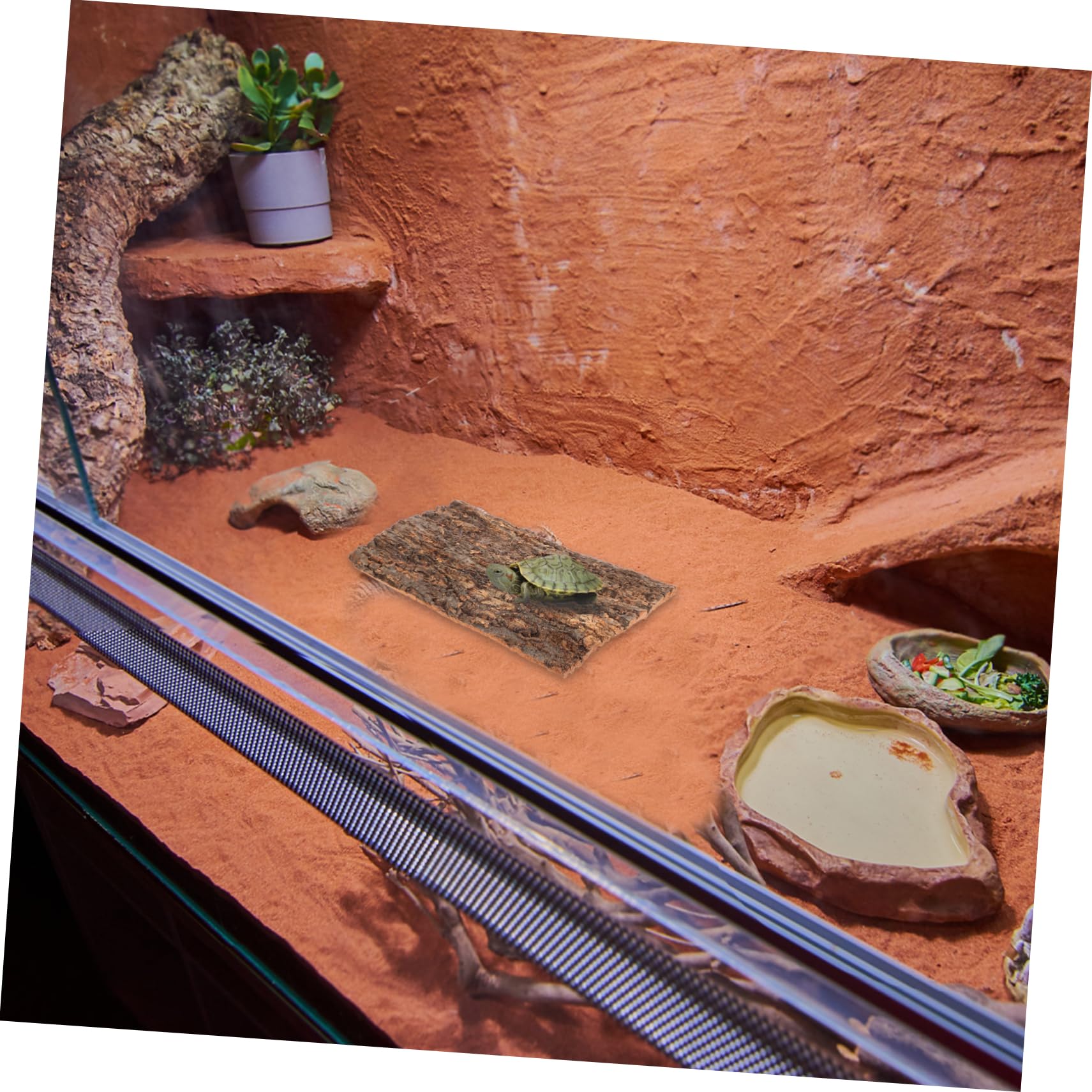 Zerodeko Terrarium Fond 2Pcs Terrarium Liège Fond D'écran Reptile Réservoir Toile De Fond Décoration Habitat Tapis d'escalade Décoration pour Lézard Tortue Gecko Dragon Barbu Liege Terrarium