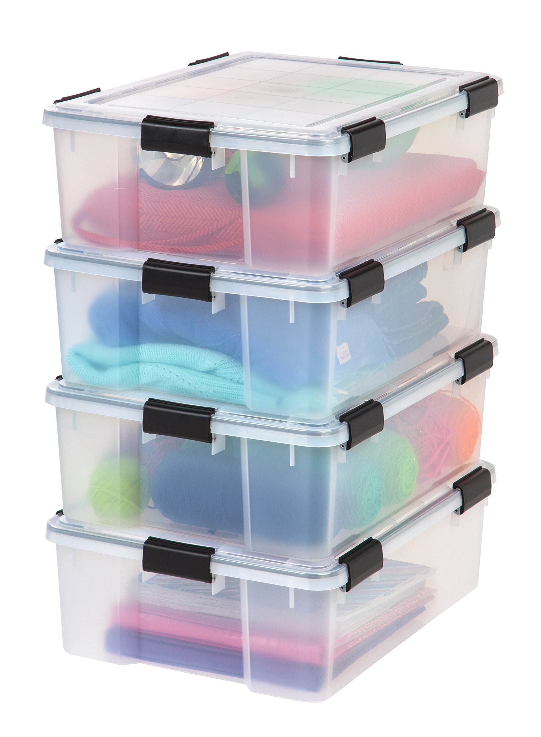 IRIS 41.2 Quart WeatherPro(tm) Storage Container Box Bin with Seal Latching Lid, Clear - Image 2