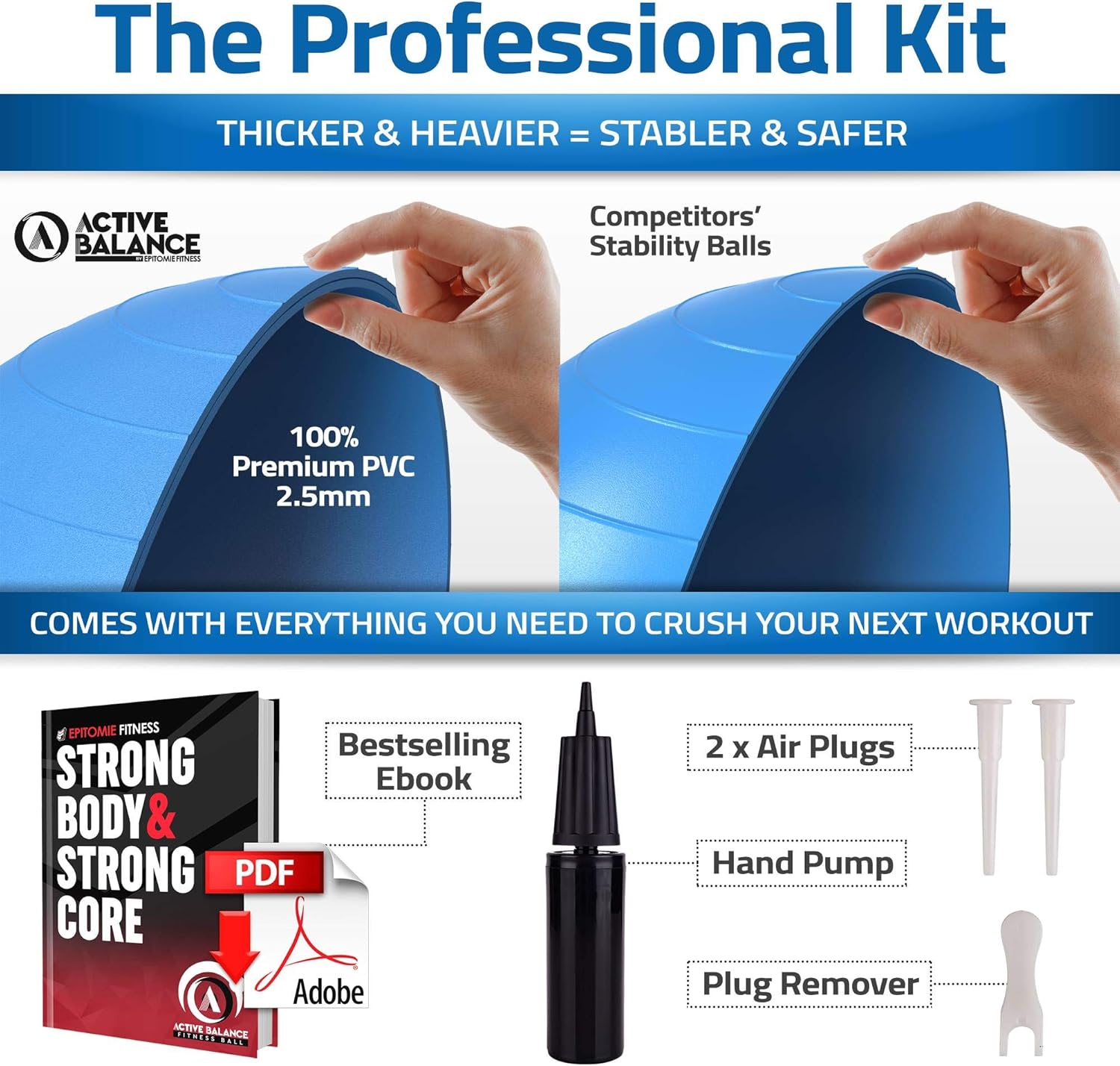 Amаzоn Crаzу 🔥 Dеаlѕ Active Balance Exercise Ball with Resistance Bands & Hand Pump – Premium Balance Ball for Fitness, Health, Relief & More – No-Slip Stability Ball