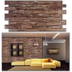 Paneles Molduras Pared Grace Baltic Paneles de pared 3D para decoración de paredes interiores, delgados y elásticos, PVC, pizarra Karelia, revestimiento de pared para el hogar y la oficina (12 unidades/5.88 m2)