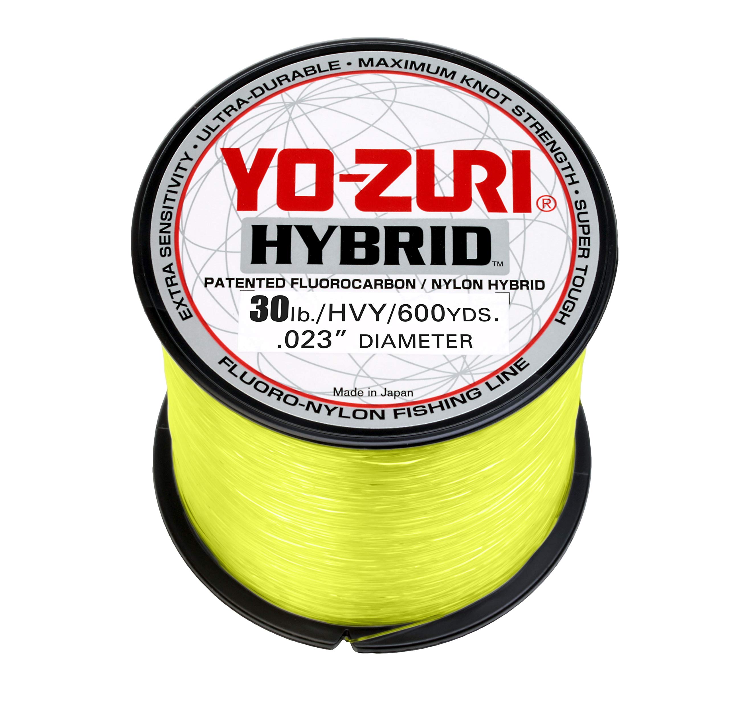 Yo-Zuri 30 HB 600 YL Hybrid High Vis Yellow 600Yd 30Lb, Multi, one Size (30HB600YL)