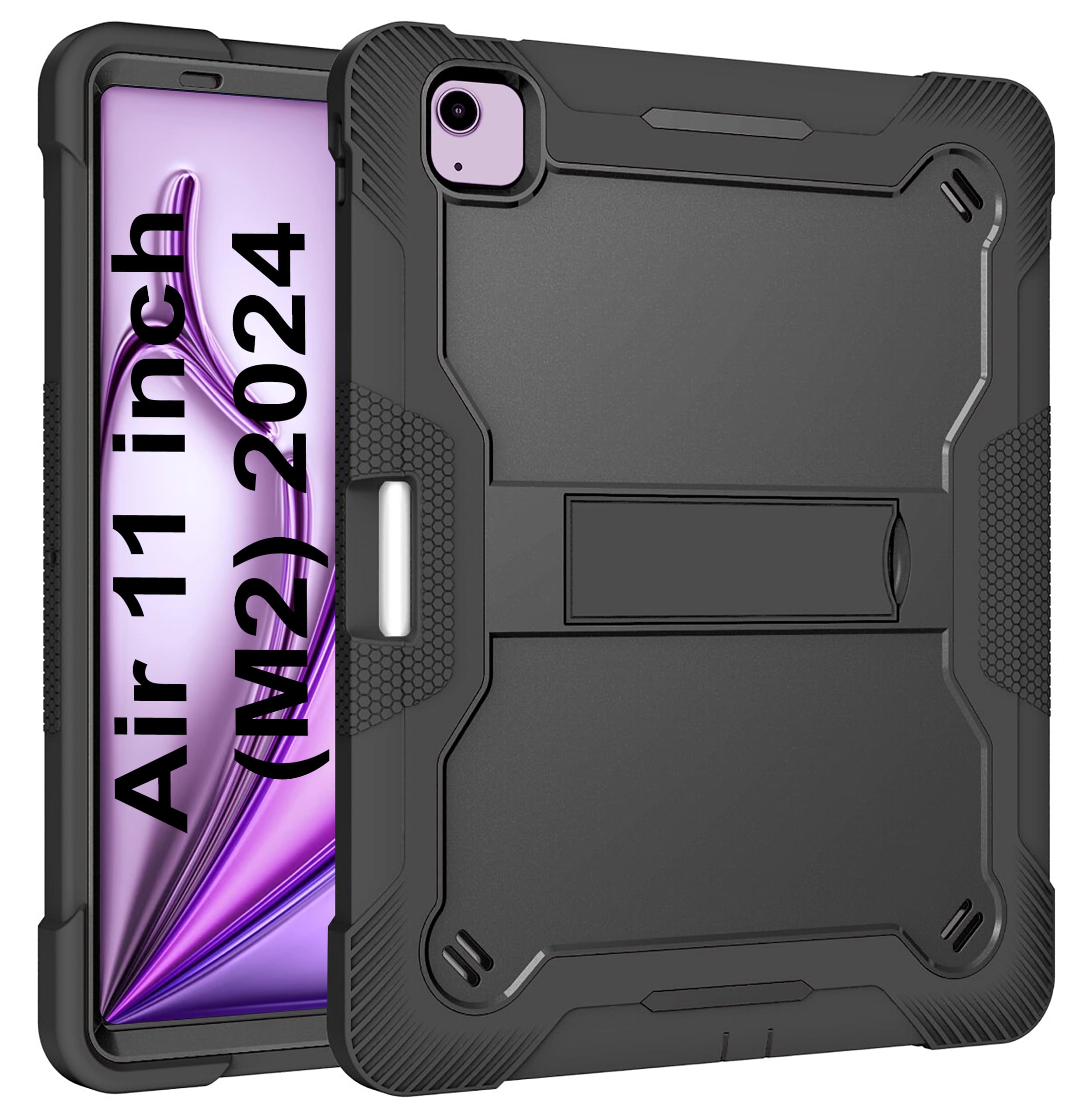 TGK Heavy Duty Hybrid Case Cover for iPad Air 11 inch (2024) M2 with Pencil Holder, Black (B0DDJQK8R6) Amazon Price History, Amazon Price Tracker