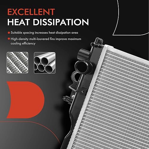 Miniatura 4 de A-Premium Conjunto de radiador de refrigerante del motor compatible con Toyota LandCruiser Prado 2015-2021, AWD, transmisión automática