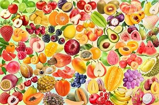 Colorful Tropical Fruit - 1000 Piece Jigsaw Puzzles | Vibrant exotic fruits artwork. Soothing challenge for adults. Elegant Home Decor Gift for Nature and Art Lovers