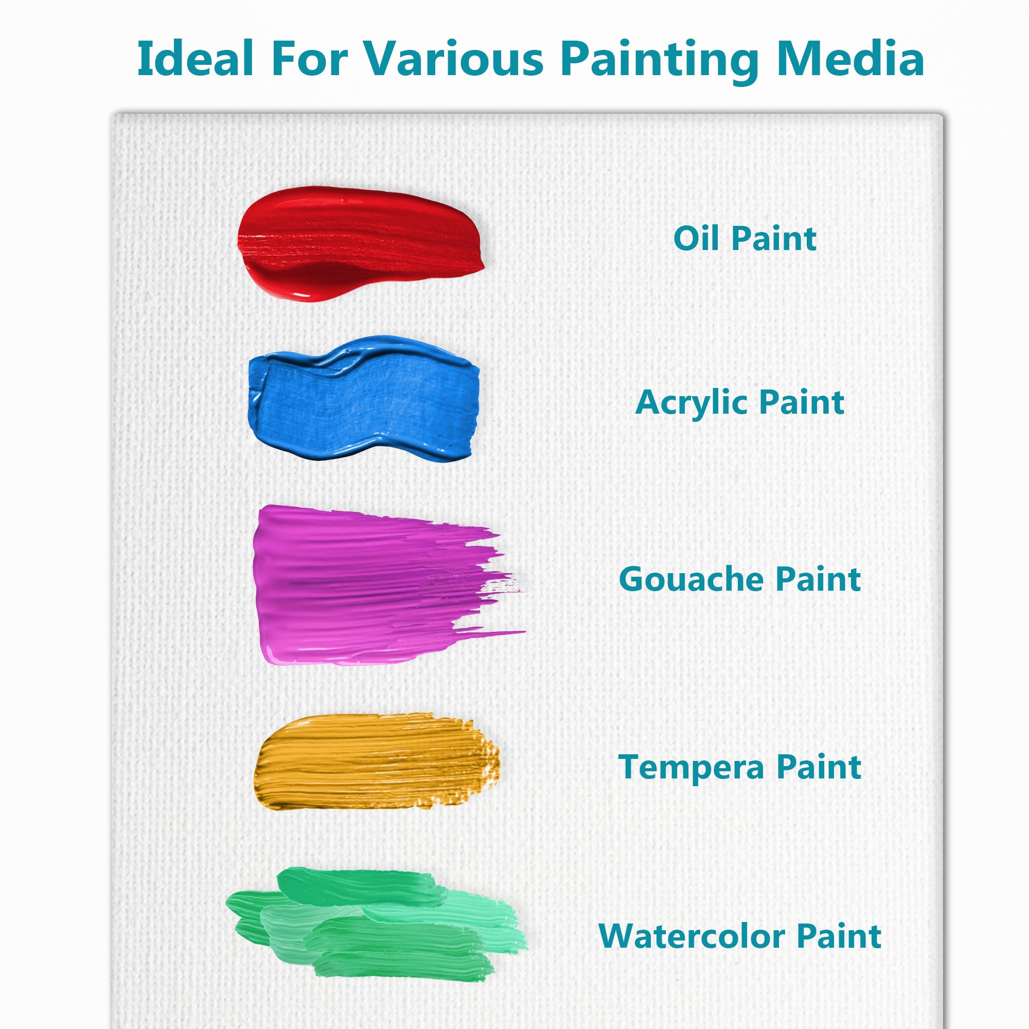 KEFF Lot de 12 toiles en vrac pour peinture, 20,3 x 25,4 cm, fournitures artistiques pour adultes, enfants – Petite toile pour peinture – 100 % coton apprêté pour acrylique, huile, aquarelle, tempera