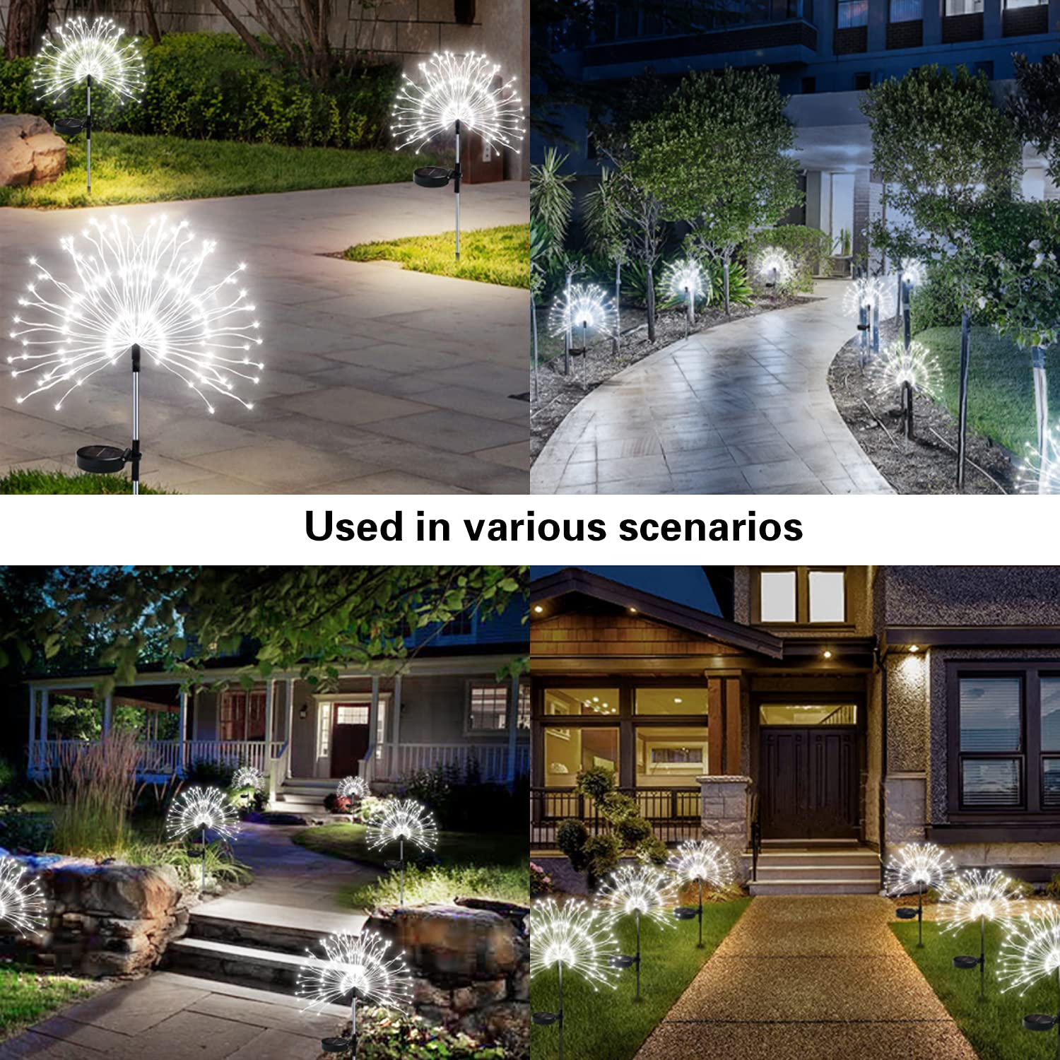 DooYard Solar-Gartenleuchten – Schwingende Starburst-Lichter, Farbwechsel, Windbewegt & Wetterfest