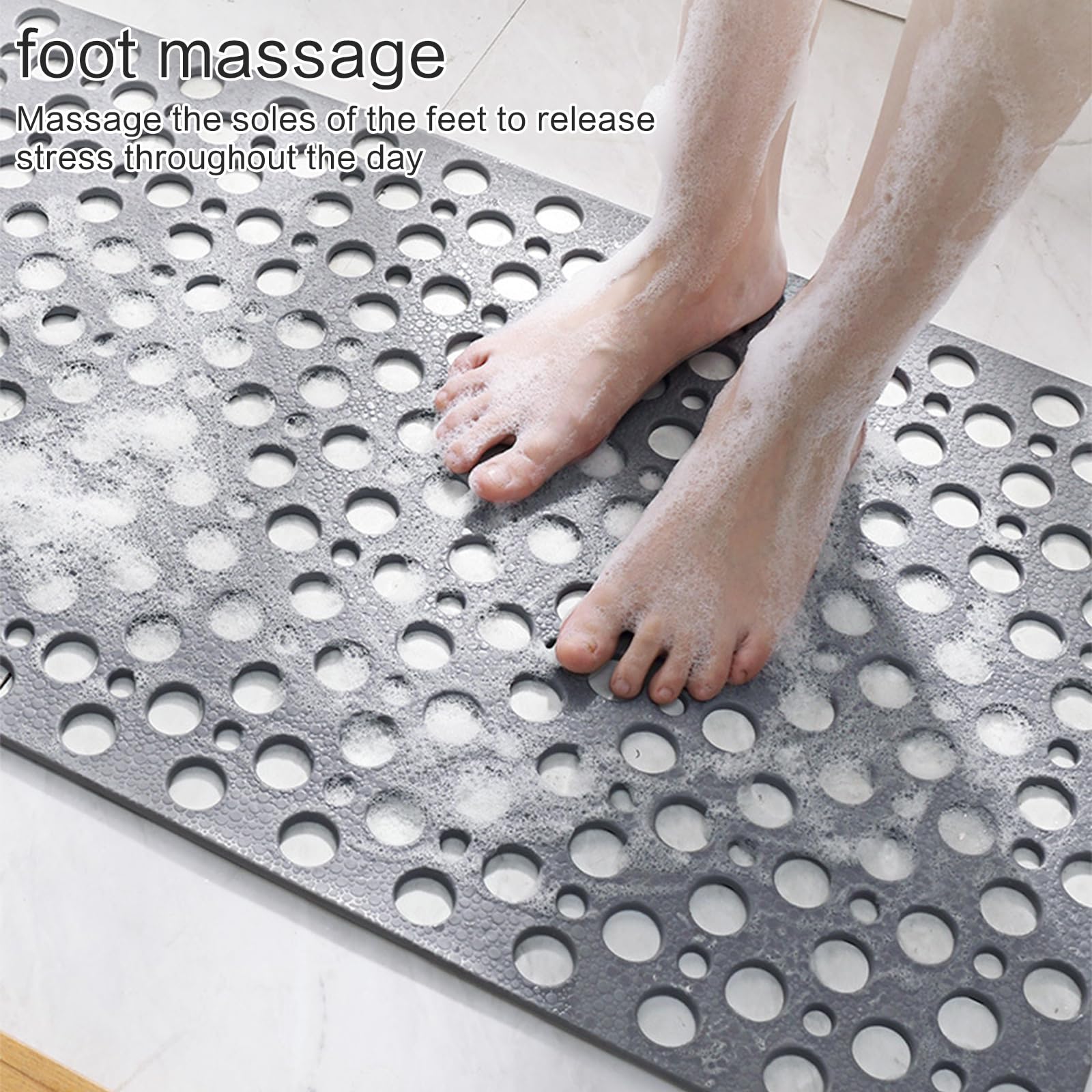 Alfombrillas de baño con ventosas, antideslizante, impermeable, almohadilla de suelo de ducha, suave y cómoda al tacto, fácil de limpiar