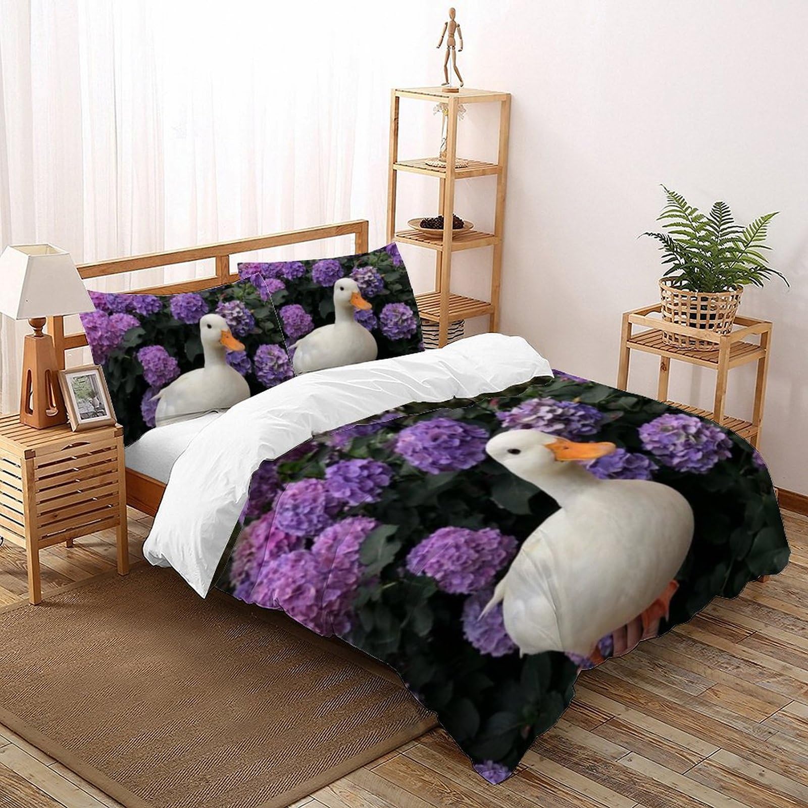 Housse de couette 200x200cm animaux 3d Le Petit Canard microfibre