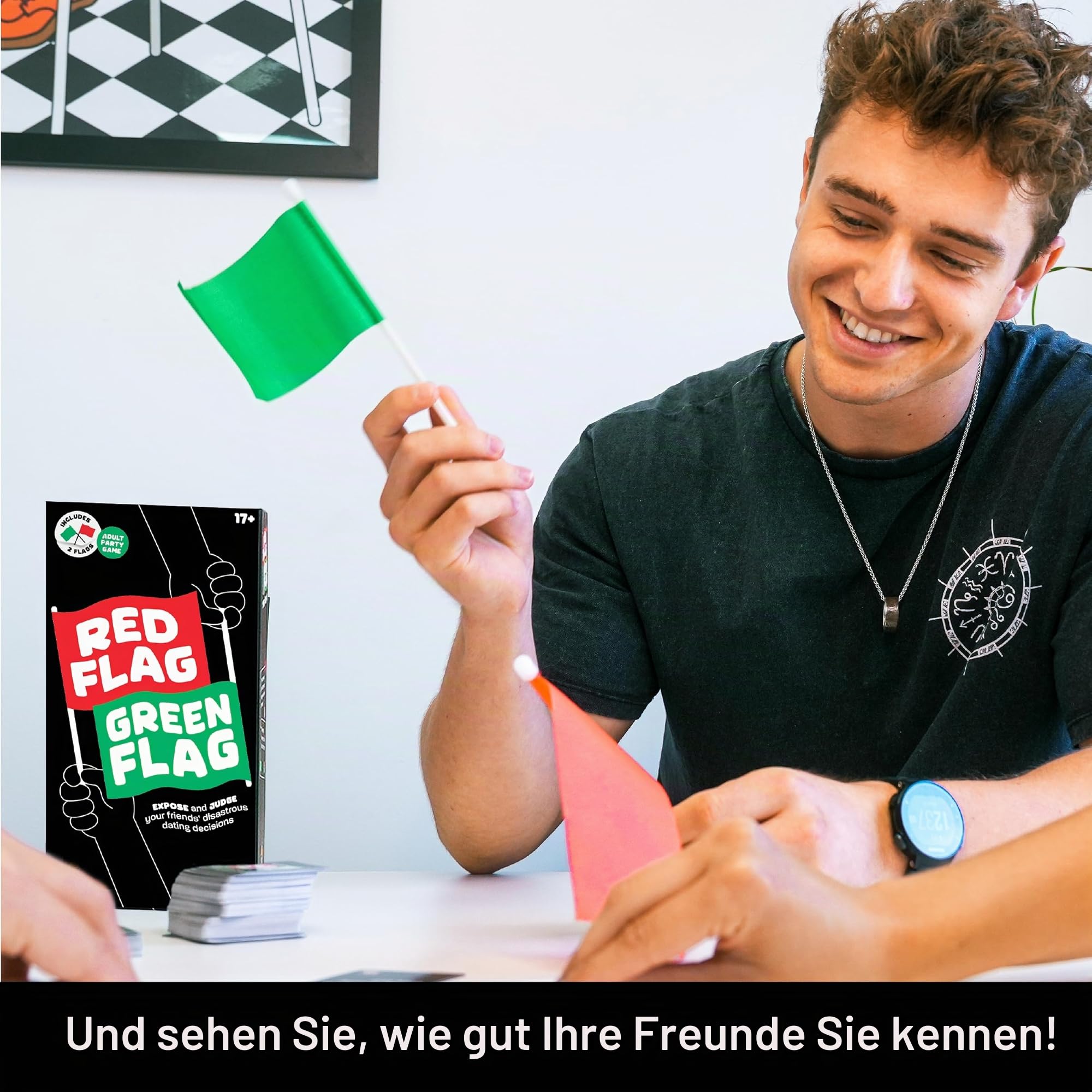 Lucky Egg - Lustiges Partyspiel mit roter und grüner Flagge - Dating-Entscheidungen der Freunde des Richters - 230 Verschiedene Fragen - Gesellschaftsspiel für Erwachsene