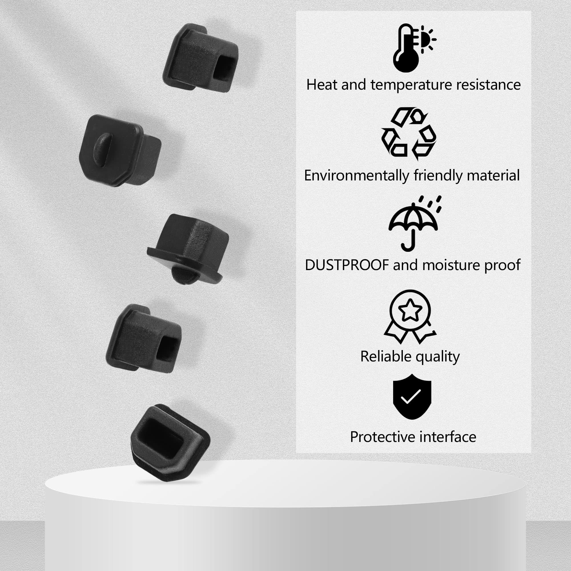 3x Tappi Antipolvere Per Porta USB Tipo B – Bianco/Trasparente – Copertura Protettiva - Foto 4