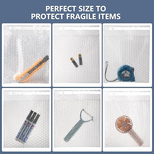 Miniatura 4 de zmybcpack Paquete de 100 bolsas de burbujas autosellantes de 7.5 x 7.5 pulgadas, bolsas pequeñas de burbujas transparentes de doble pared para