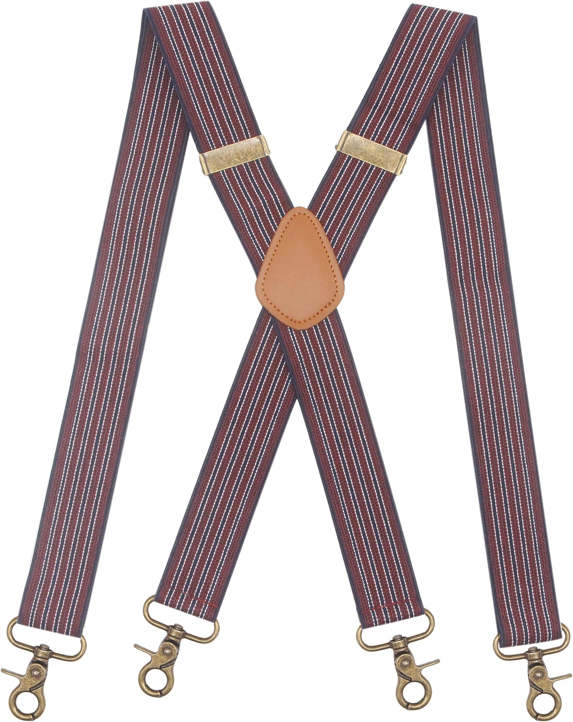 Mens Suspender 4 Swivel Strong Hooks Adjustable Braces Elastic Comfortable X Style Heavy Duty Strap