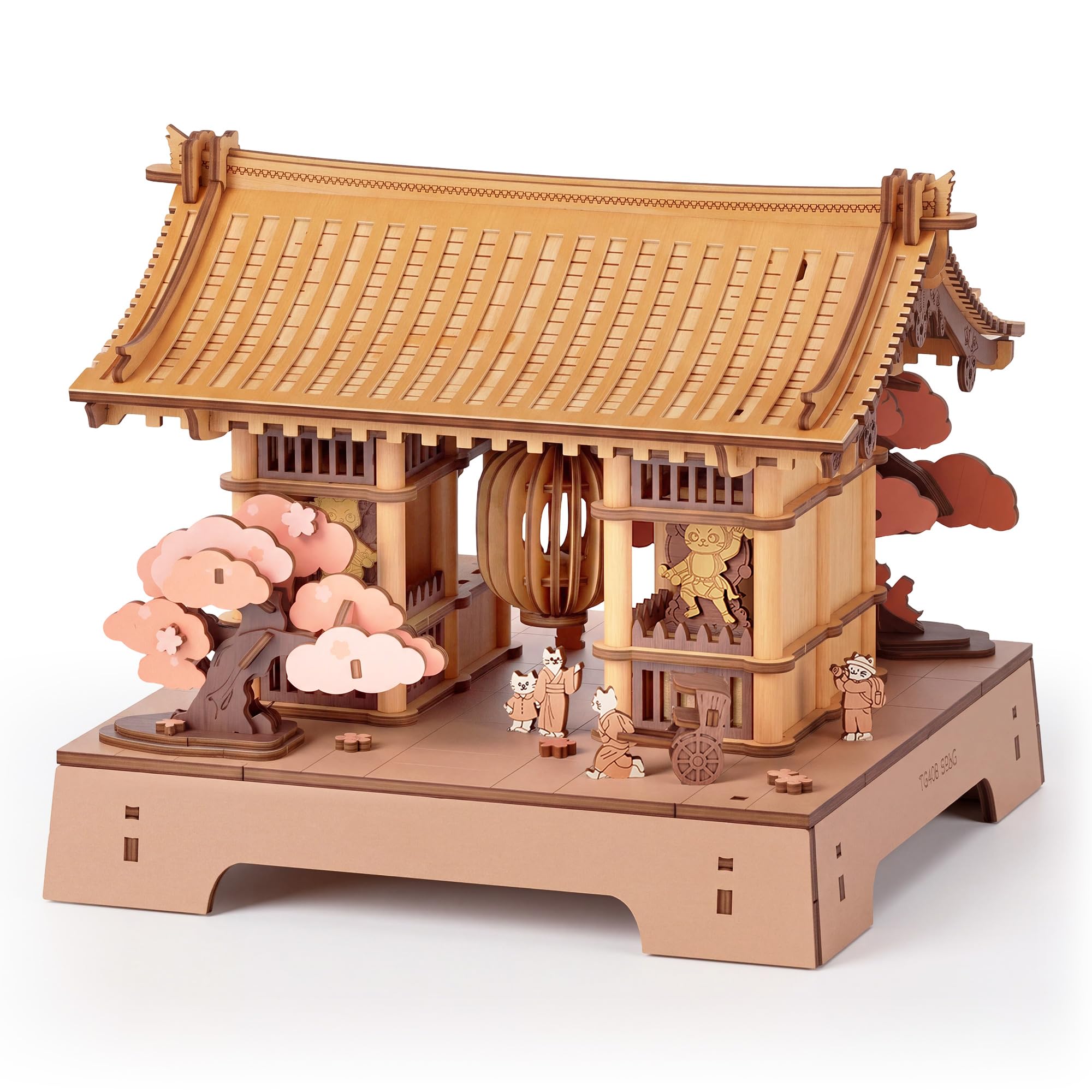 Rolife Miniature House Kit Japanese Sakura 3D Wooden Puzzle Book Nook Decor | DIY Japanes…