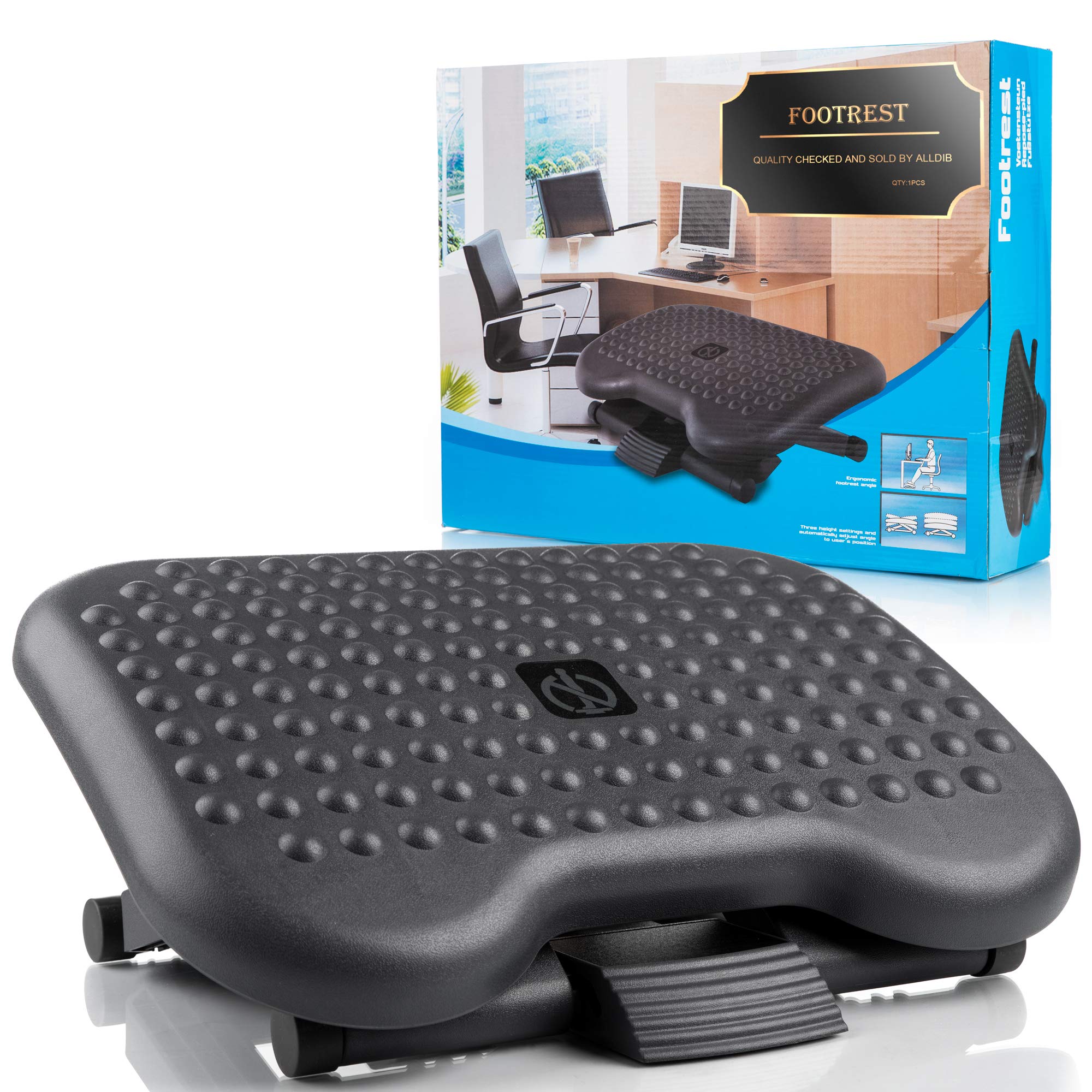 Buy Ephyrus Adjustable Under Desk Footrest Ergonomic Black Foot Rest