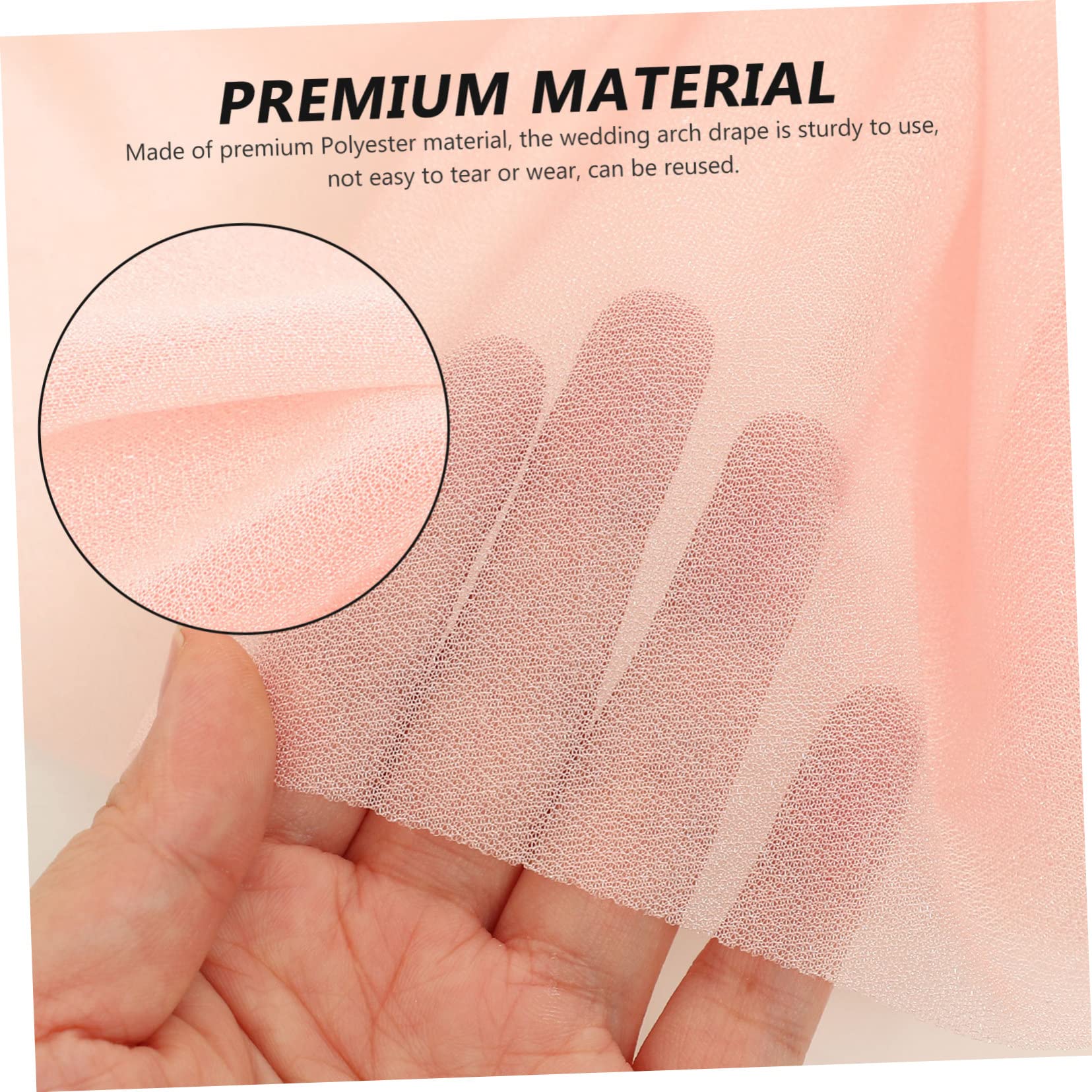 VICASKY 4 Stück Hochzeitsbogen Deko Halbtransparente Voile Drapierung Leicht Elegant für Feier Zeremonie Hintergrund und Decke Rosa Tüll Stoff