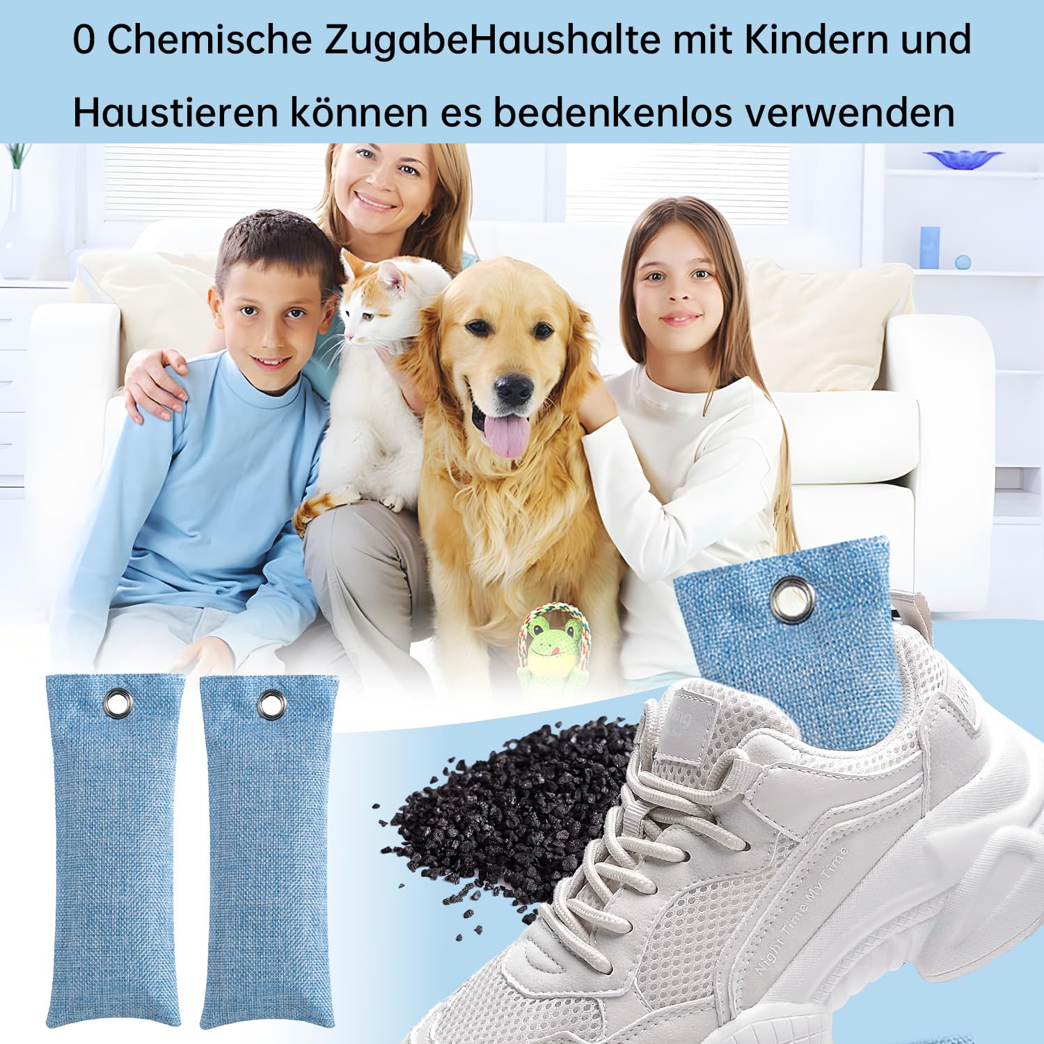 Bolsas de Carbón de Bambú 50g x 2, Desodorizadores para Zapatos y Armarios, Purificador de Aire Portátil, Diseño Elegante, Absorbente de Olores Eficaz para el Hogar