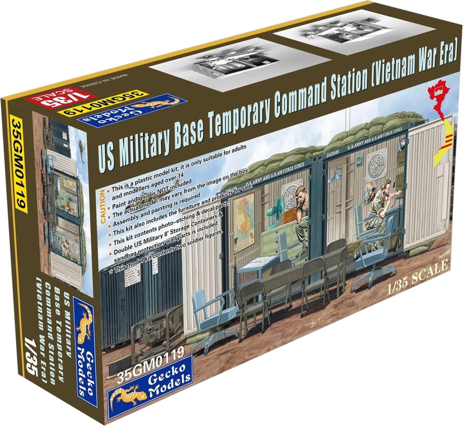 Amazon | ゲッコーモデル 1/35 アメリカ 軍基地 コンテナ コマンド