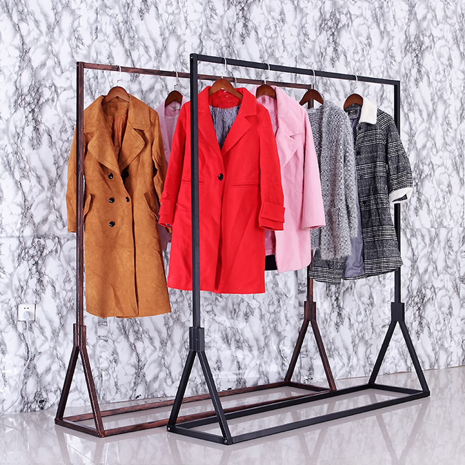 Stand di mostra indipendente dello scaffale dell'abbigliamento pesante per i negozi al dettaglio Rack dell'indumento commerciale per i centri commerciali e gli uffici Stand del gancio dei vestiti