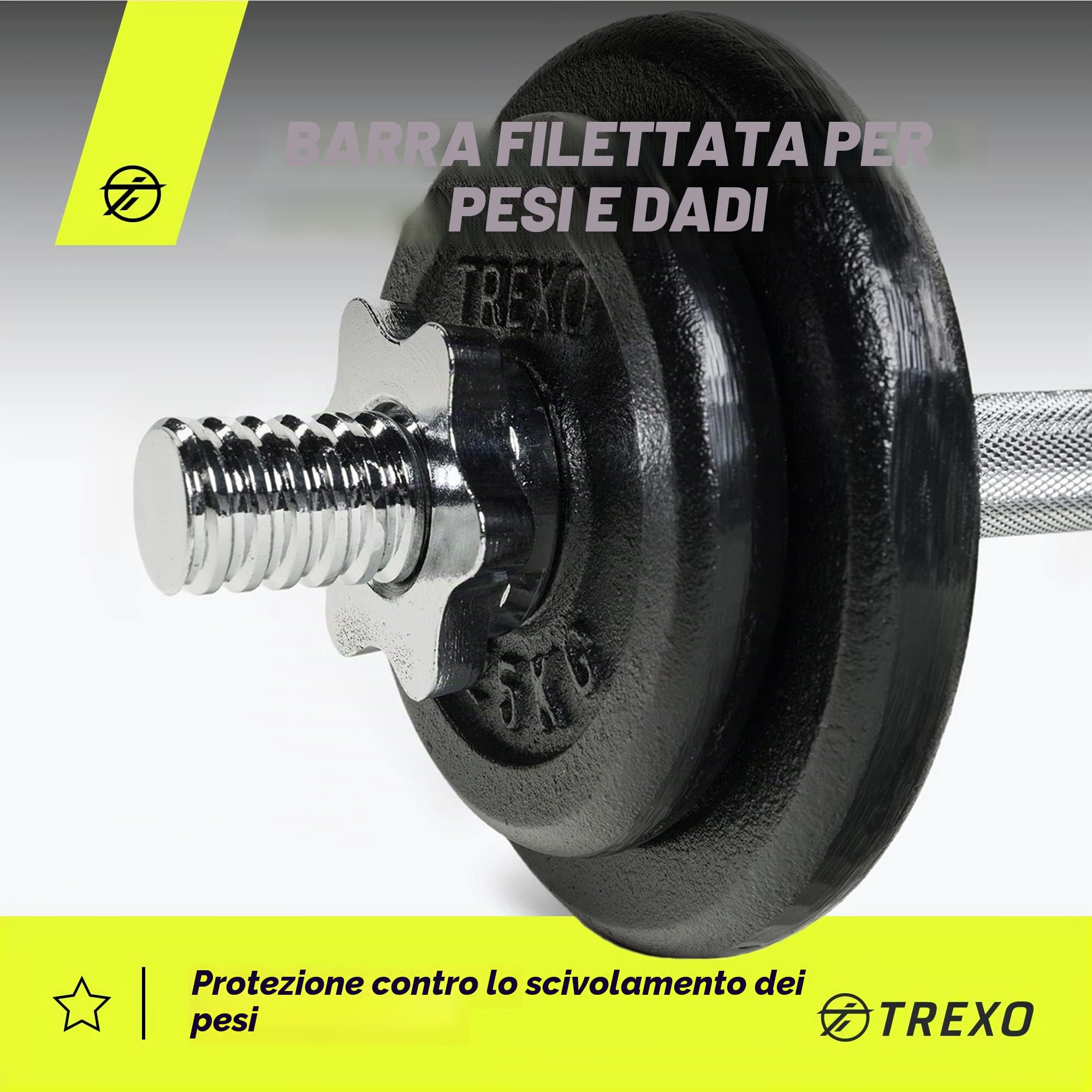 TREXO Set Manubri Regolabile Composto Pesi Palestra Peso Totale di 20| 50 kg in Una Valigetta 8|20 Piastre in Ghisa Gommata per Allenamento a Casa